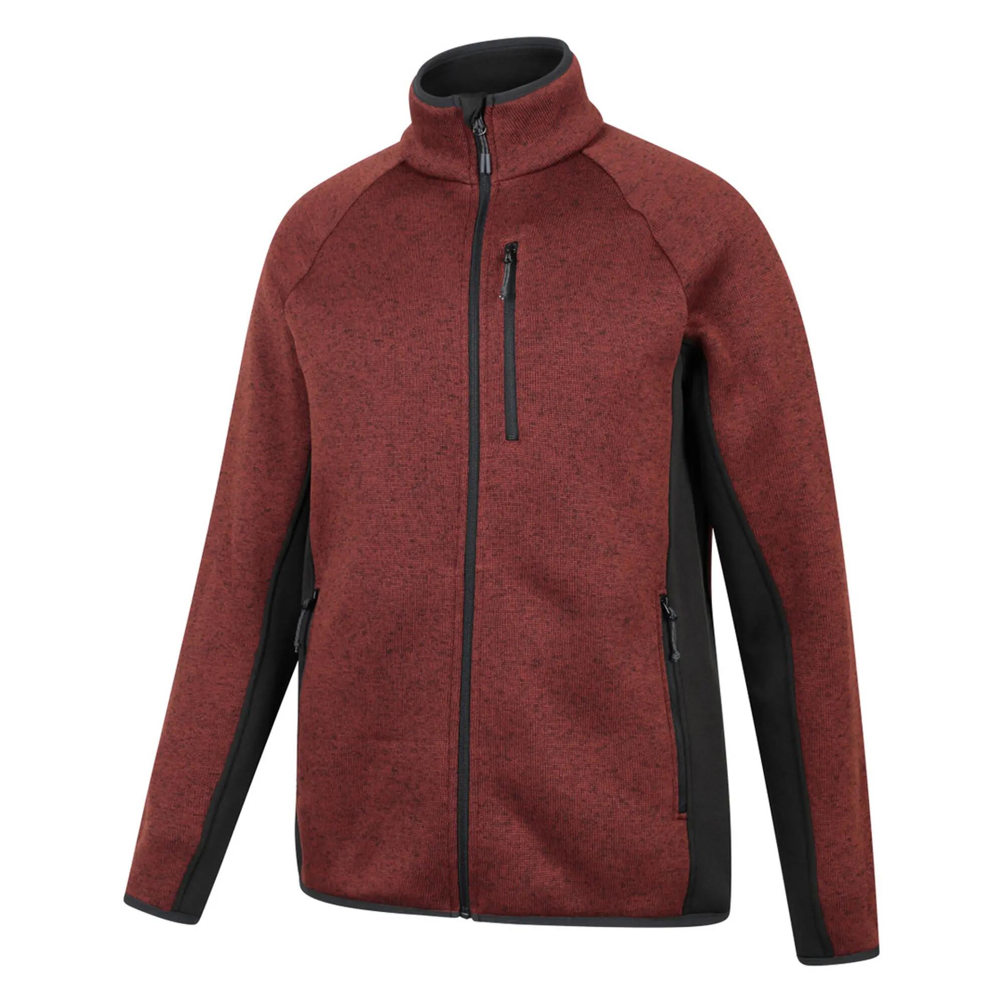 Mens Treston Full Zip Fleece Jacket (Rust) 3/4