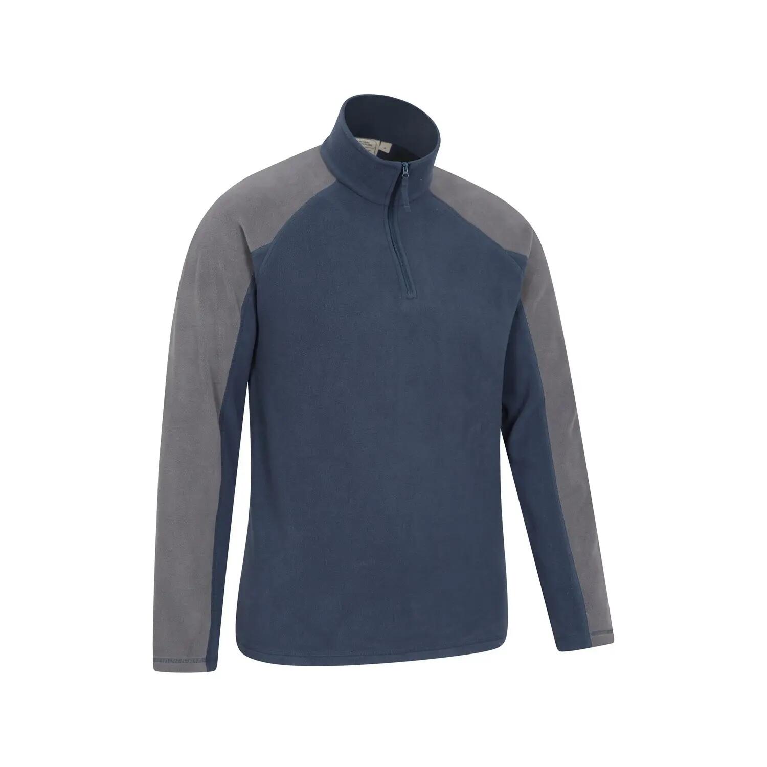 Felpa In Pile Mezza Cerniera Uomo Mountain Warehouse Ashbourne II Blu Scuro 5/5