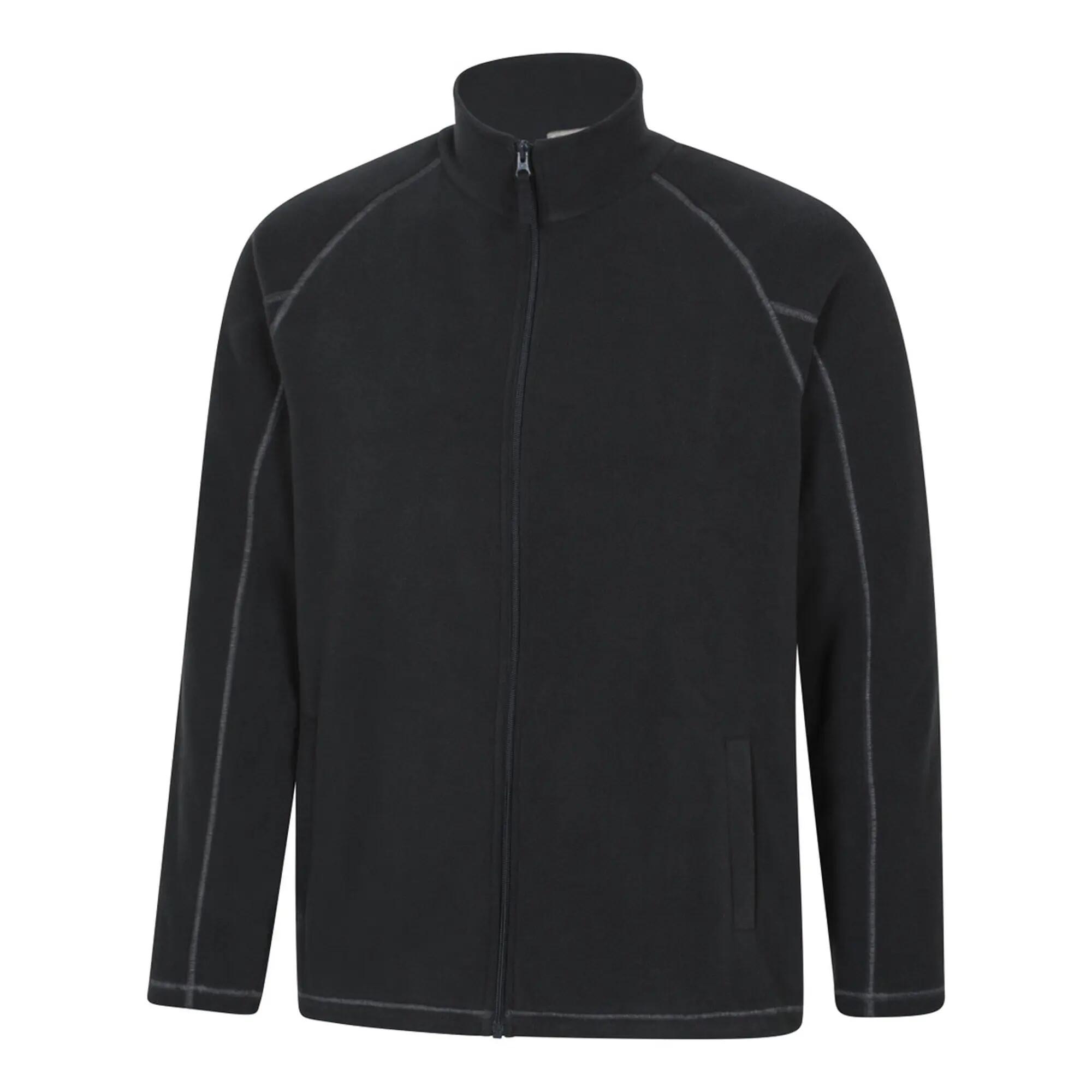 Mens Ashbourne Full Zip Fleece Jacket (Black) 3/4