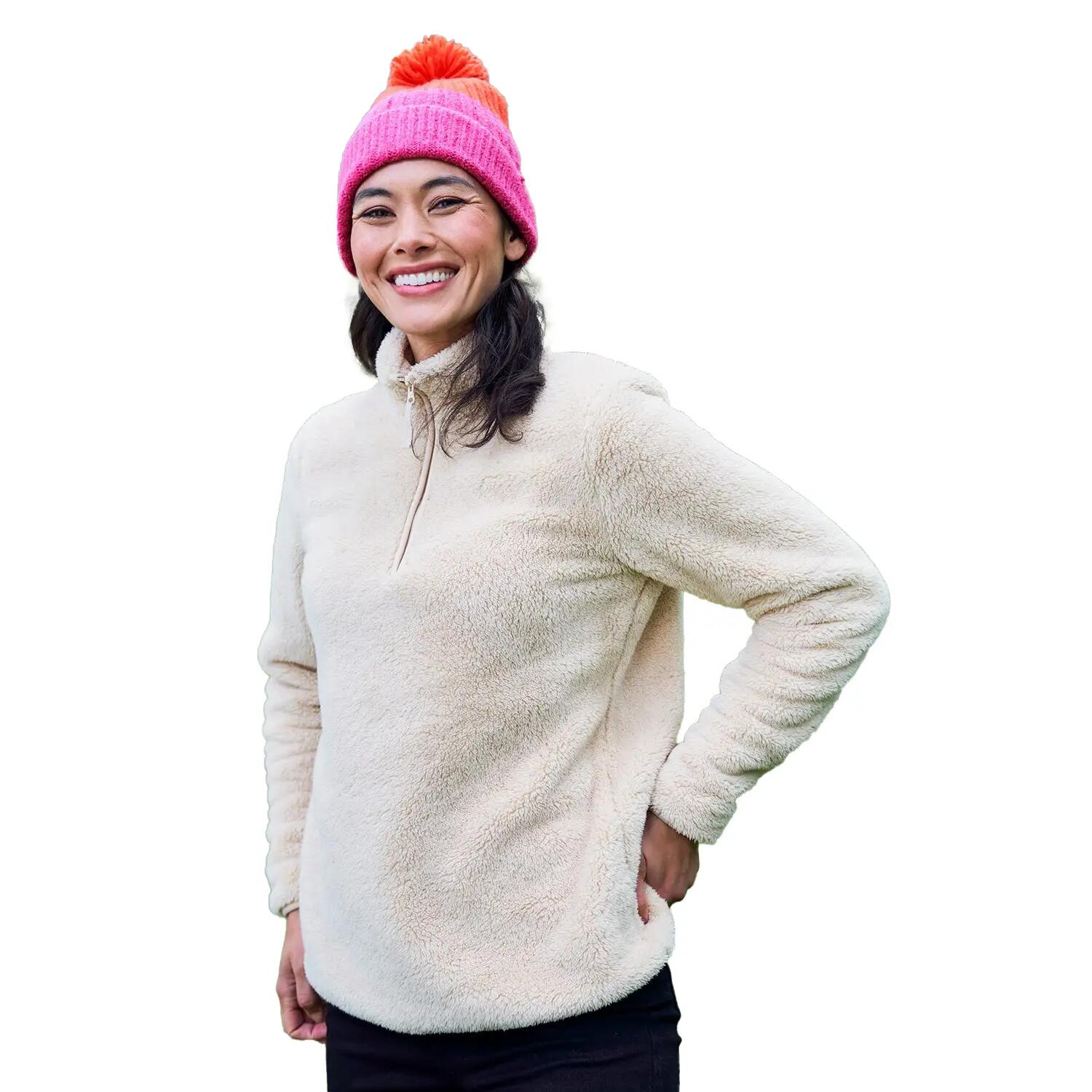 Felpa In Pile Cerniera Ad Un Quarto Donna Mountain Warehouse Beige 5/5