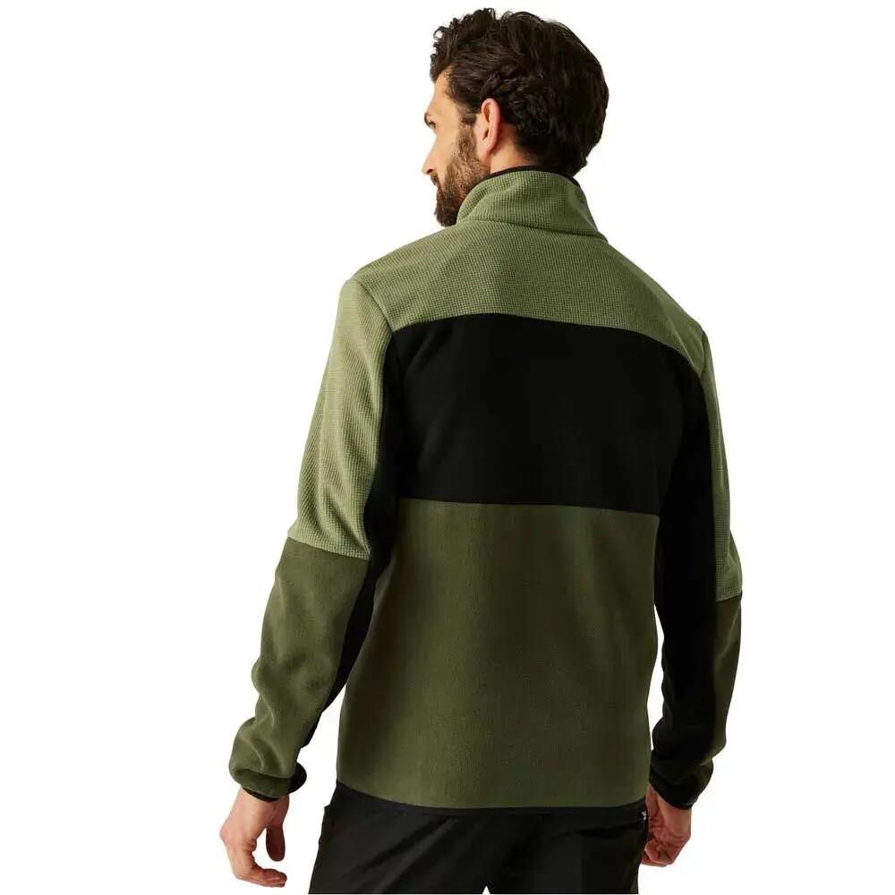 Heren Ormont Fleece Top (Olijfgroen/Zwart/Olijfnacht) 6/6