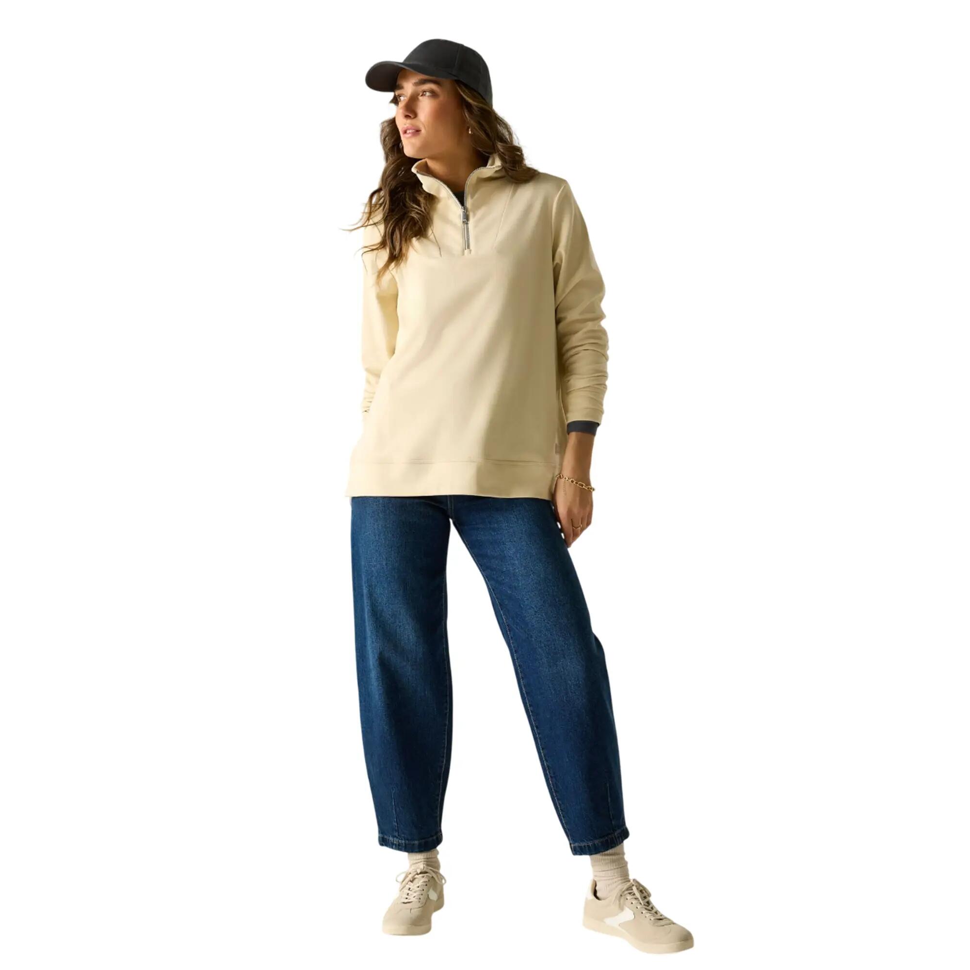 Dames Demmi Quarter Zip Fleece Top (Lichte vanille) 7/7