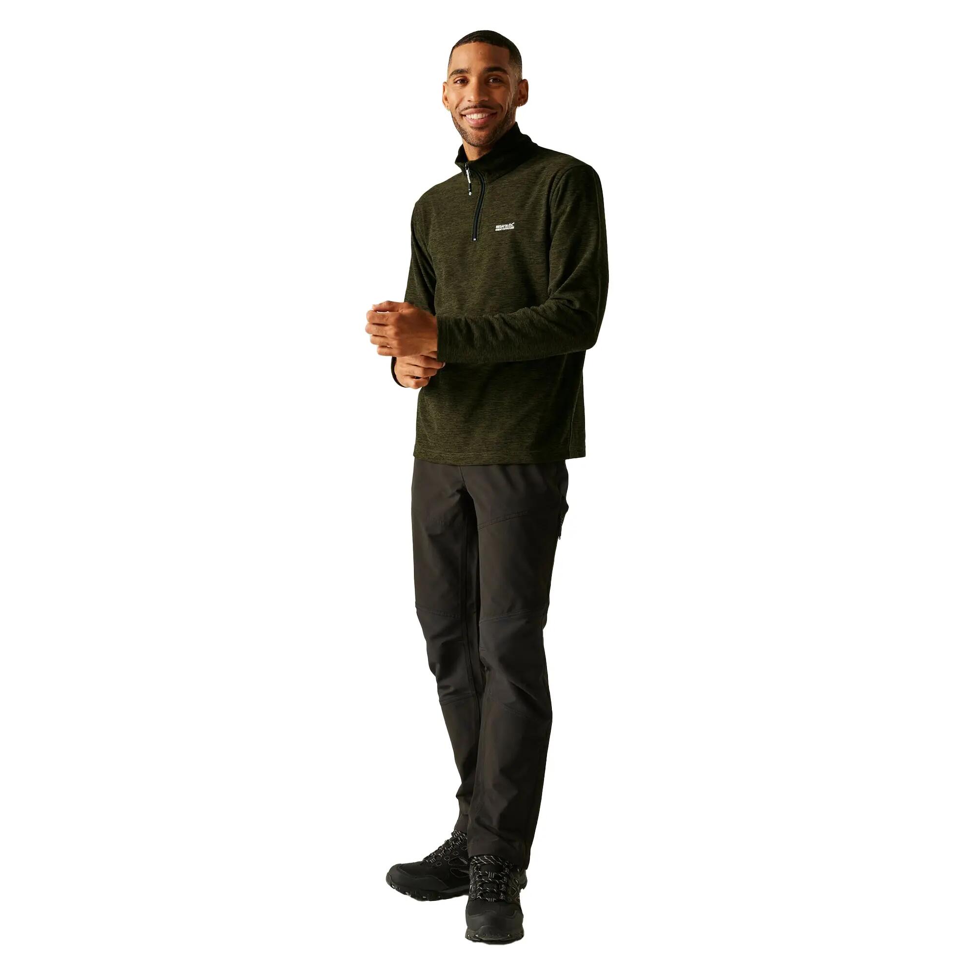 Mens Thompson Marl Half Zip Fleece Jacket (Olive Night) 6/6