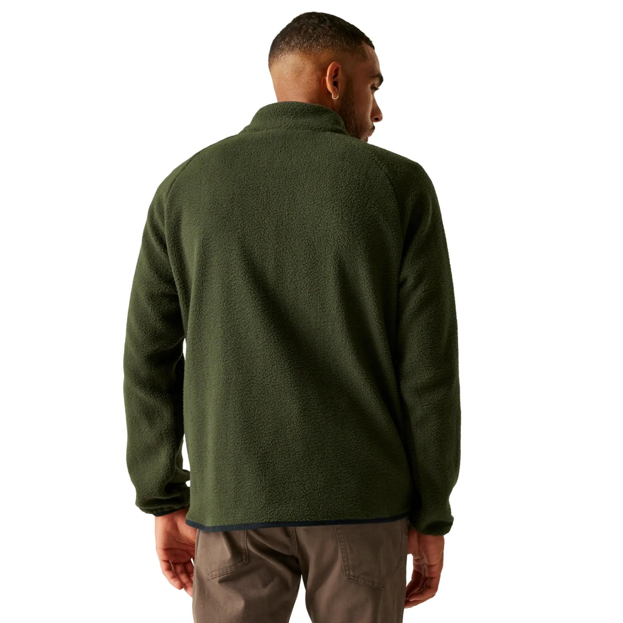 Mens Frankie Borg Fleece Jacket (Dark Khaki) 6/6