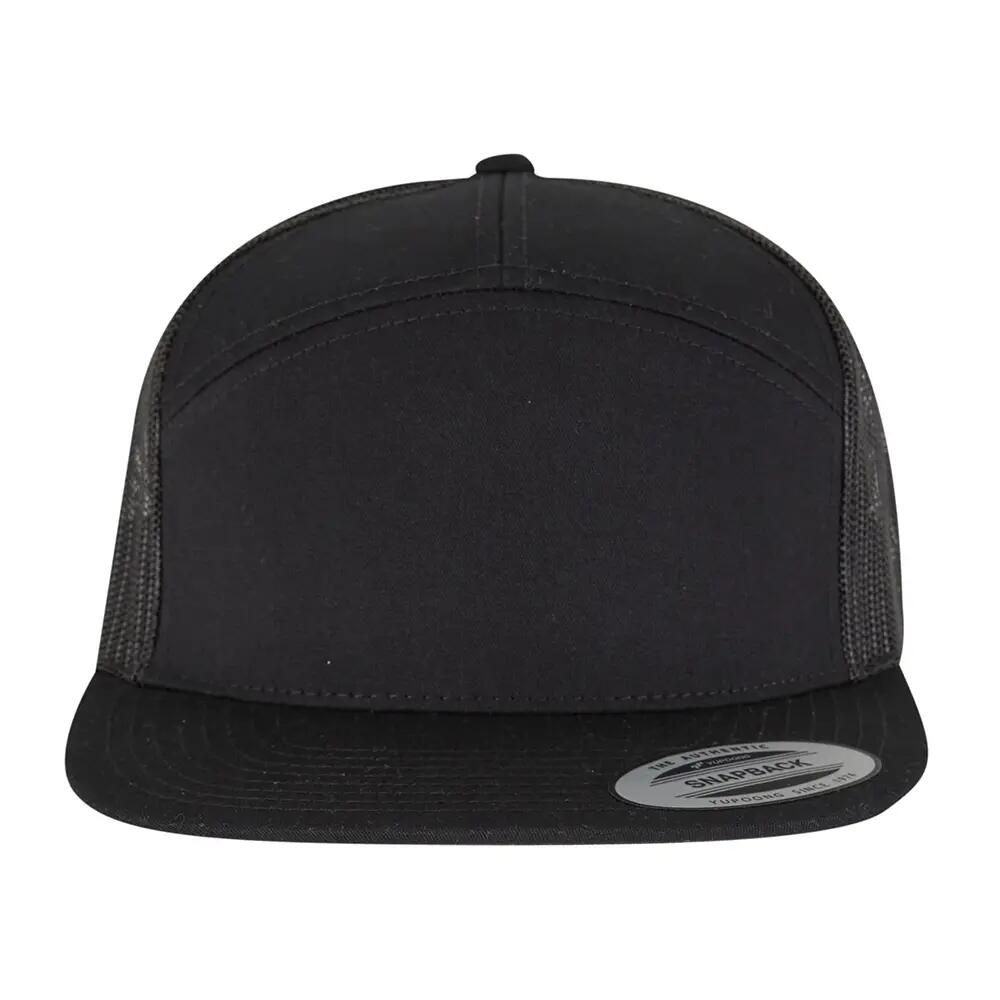 "Yupoong" Trucker Cap Damen und Herren Schwarz 5/5