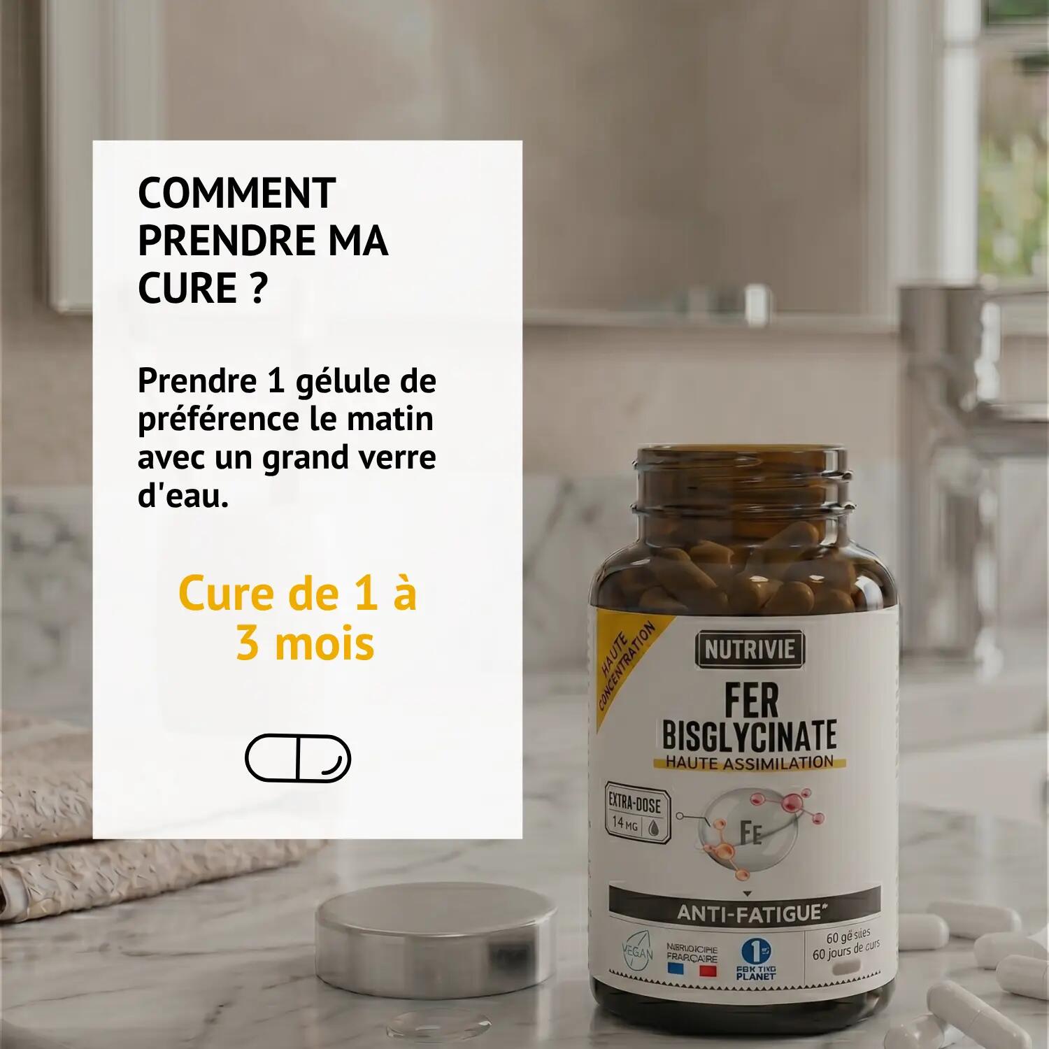 Fer Bisglycinate - 2mois - Haute Absorption – Énergie et Endurance Sportive 4/5