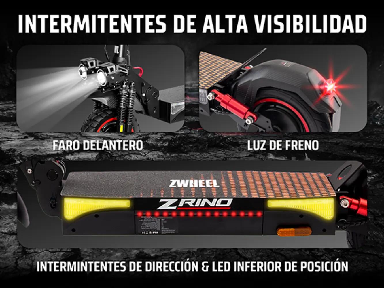 Patinete eléctrico ZWheel ZRino Duo Max 2000W 20Ah 70km certificado por la DGT 7/10
