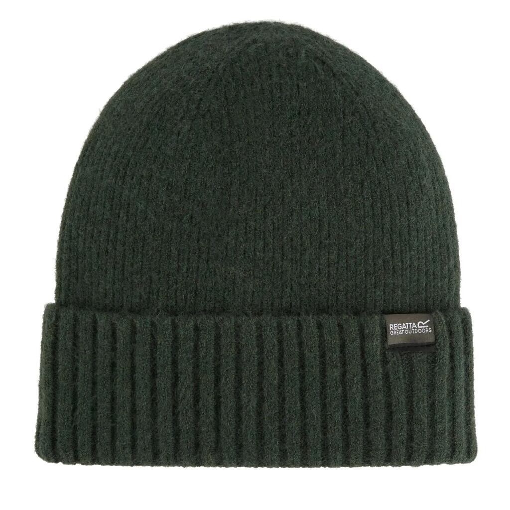 Womens/Ladies Basic Ribbed Beanie (Dark Khaki)