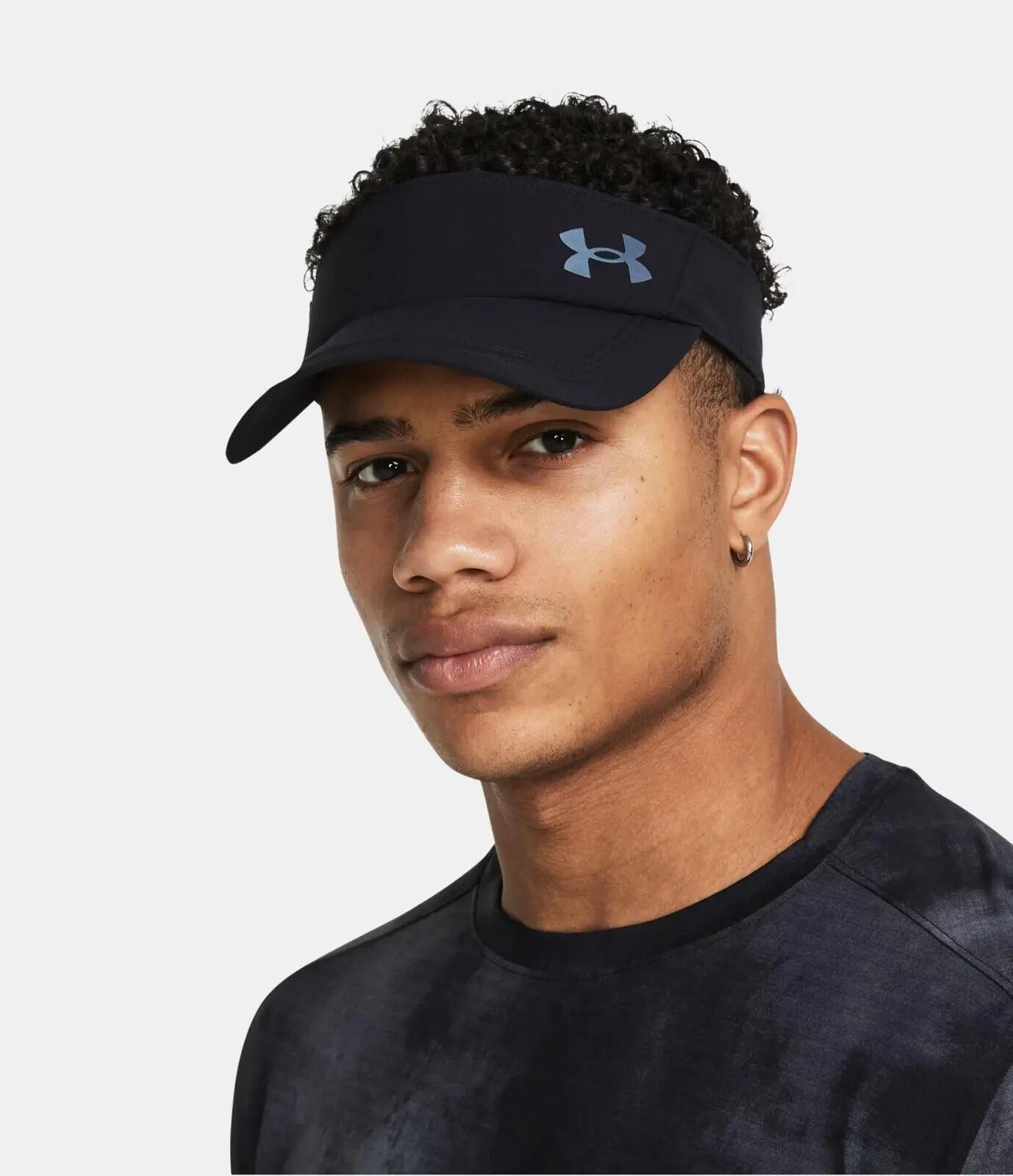 Daszek do biegania męski czarny Under Armour ISO Chill Velociti Visor 3/4