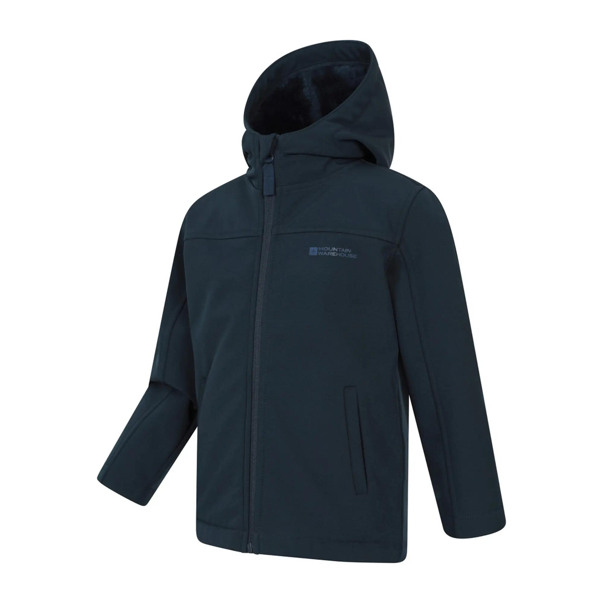 Giacca Soft Shell Bambini Mountain Warehouse Arctic Blu Scuro 3/4