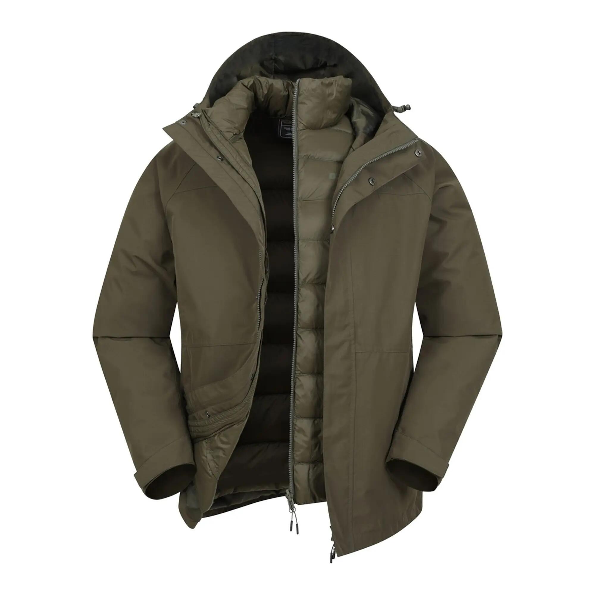 Mens Alaskan 3 In 1 Waterproof Jacket (Khaki) 6/6
