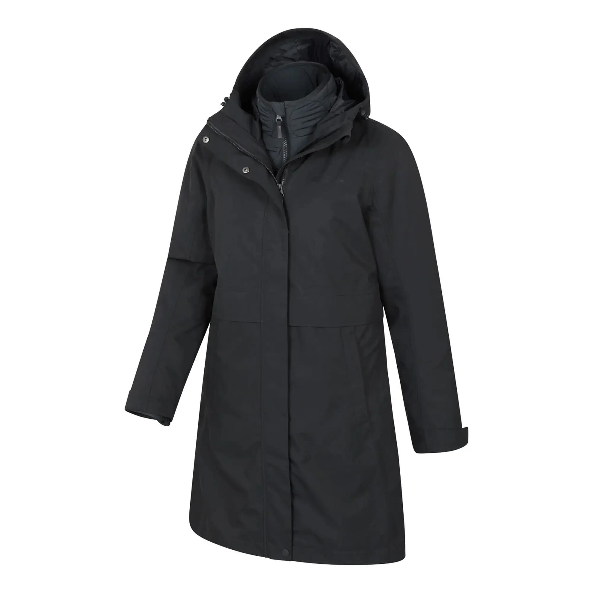 Giacca Impermeabile Lungo 3 In 1 Donna Mountain Warehouse Luna Nero 3/3