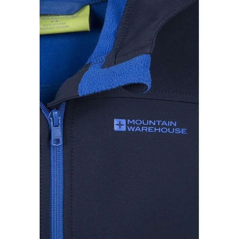 Childrens/Kids Exodus Water Resistant Soft Shell Jacket (Navy) 5/5