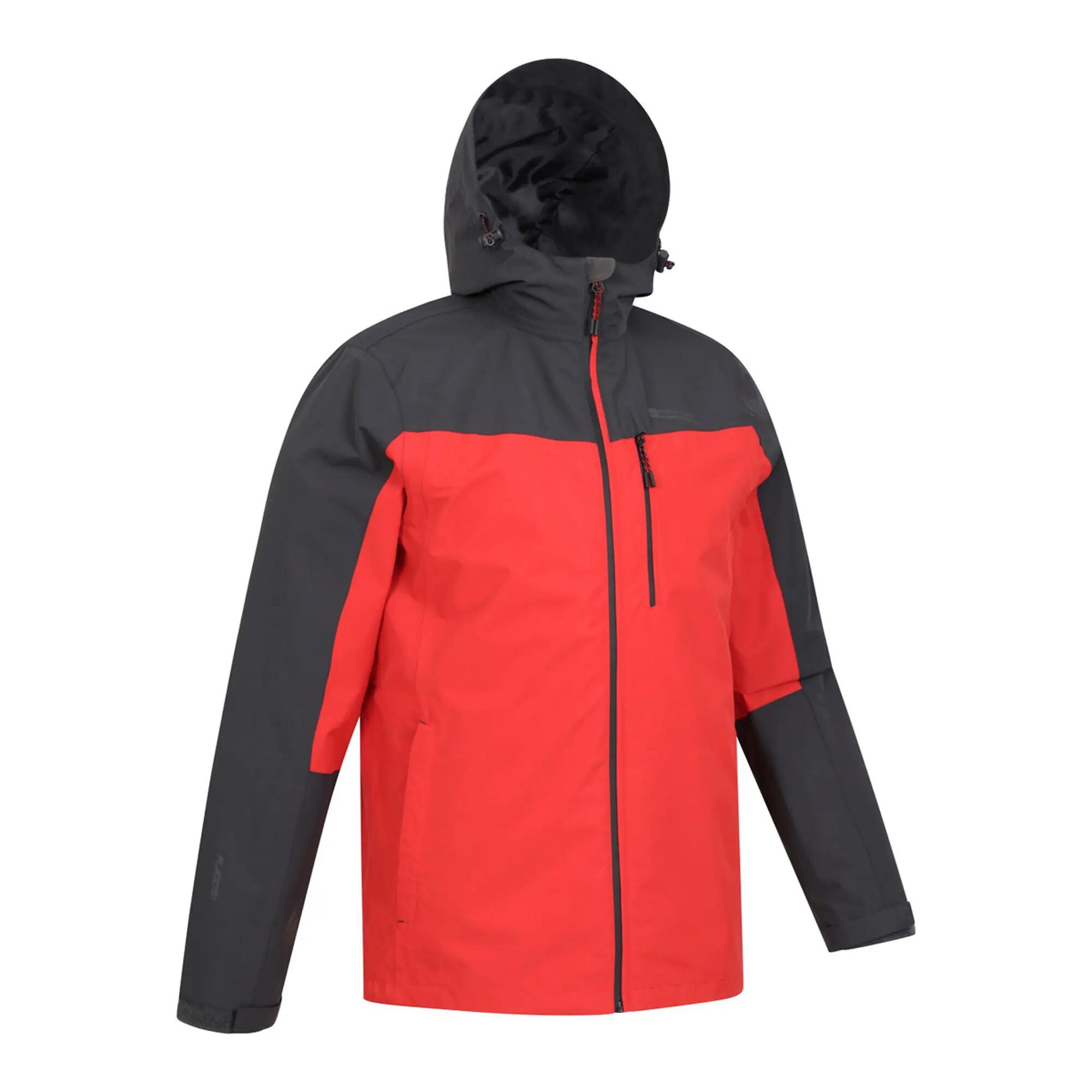 Mens Brisk Extreme Colour Block Waterproof Jacket (Active Red) 4/4