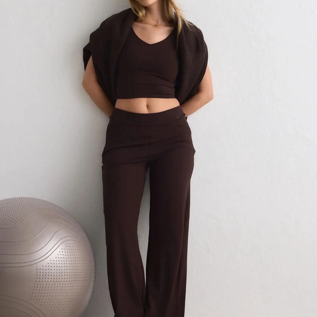 Women's Pants Tall Relaxed High-Waist Sense Chocolate