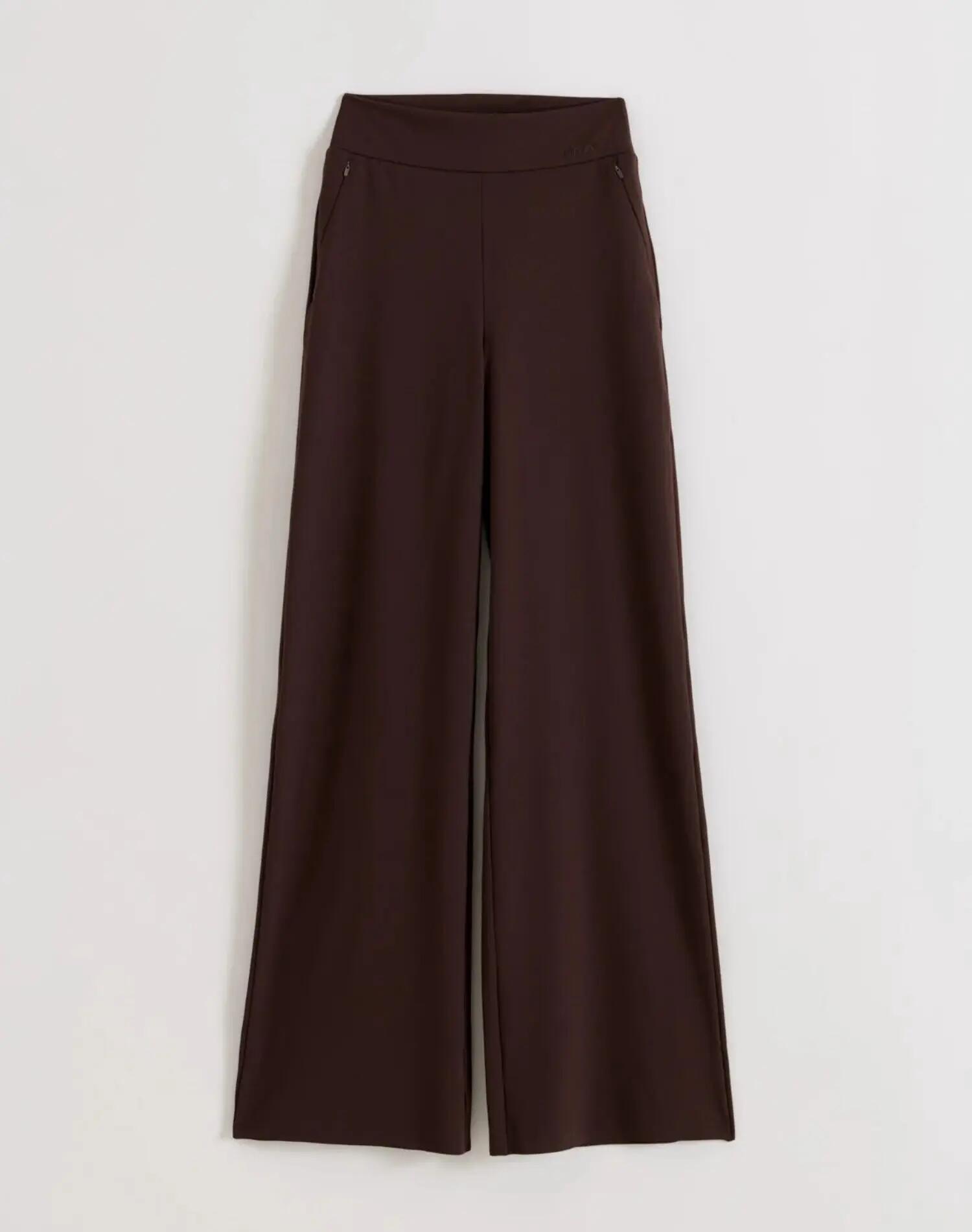 Mujer Pantalón Largo Extra Relajado Cintura Alta Sense Chocolate 5/5
