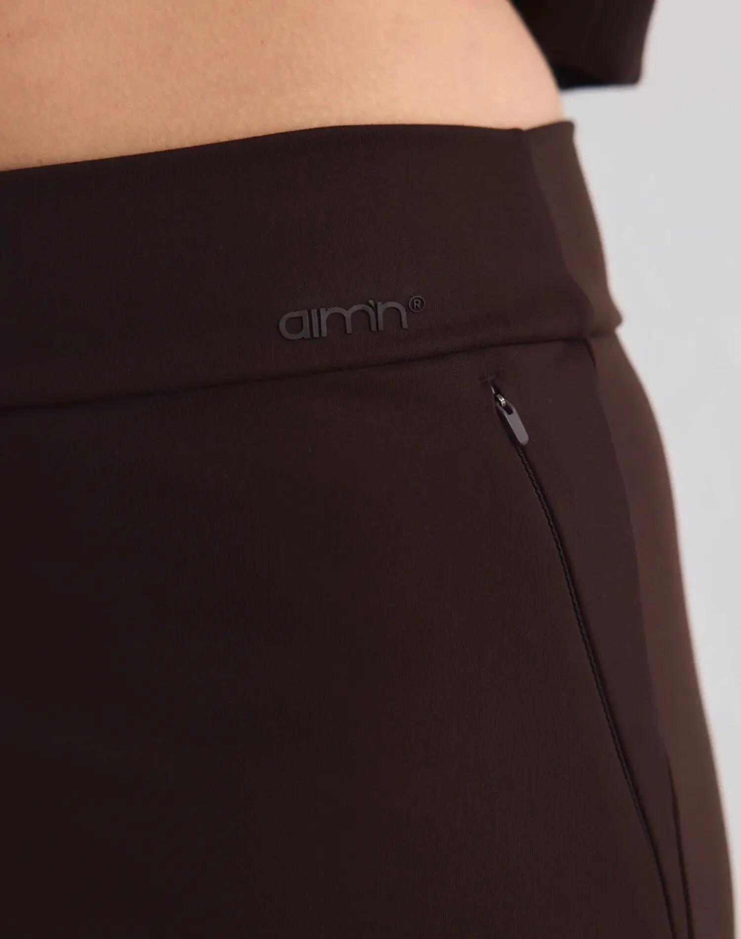 Mujer Pantalón Largo Extra Relajado Cintura Alta Sense Chocolate 4/5