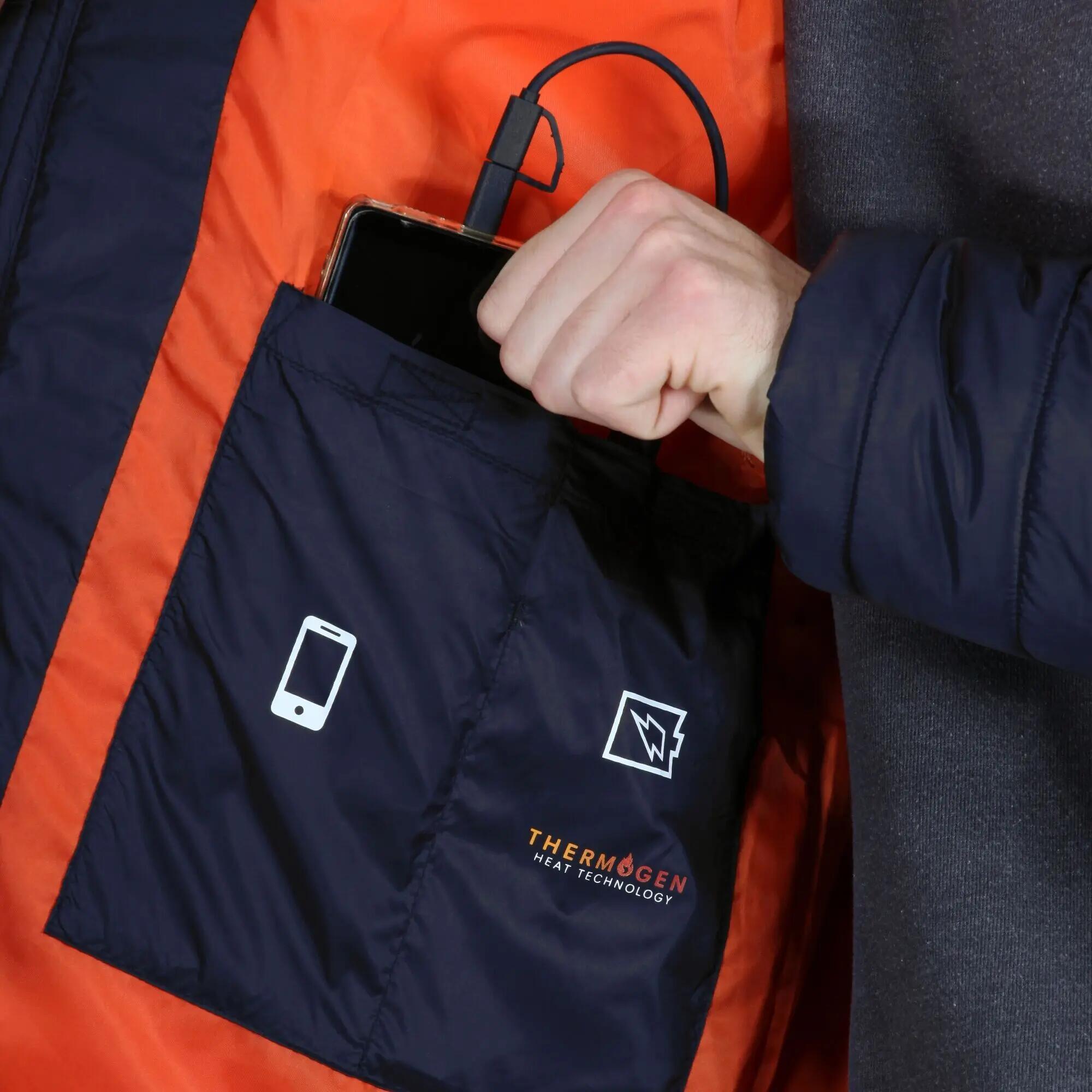 Chaqueta Impermeable para Hombre Marino, Naranja Magma 7/7