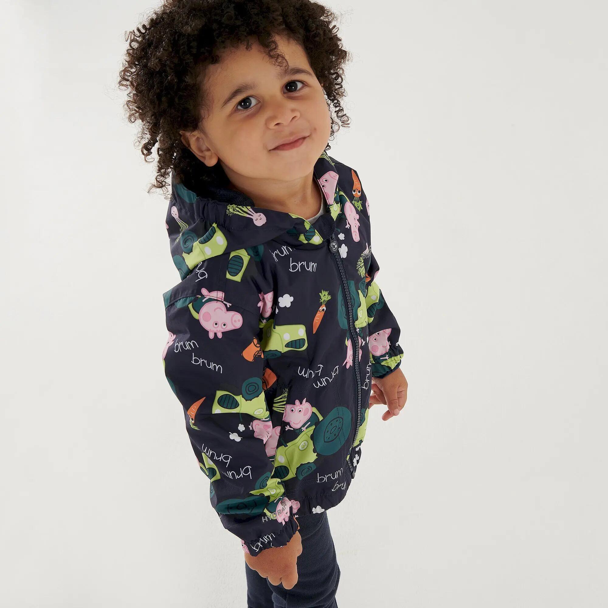 Childrens/Kids Peppa Pig Tractor Waterproof Jacket (Navy) 7/7
