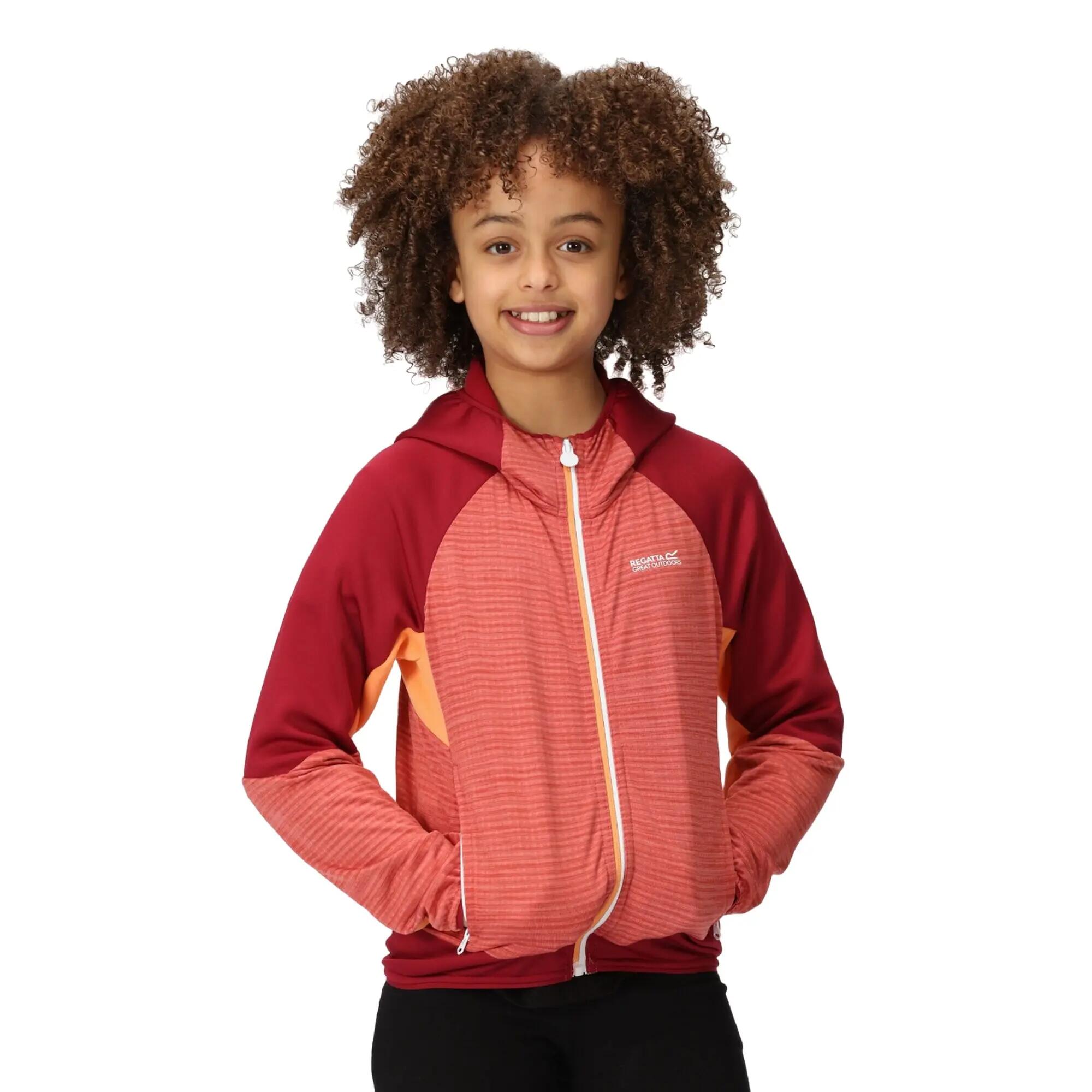 Giacca Soft Shell Con Cappuccio Bambini Regatta Prenton II Rosso Minerale Rosso 7/7