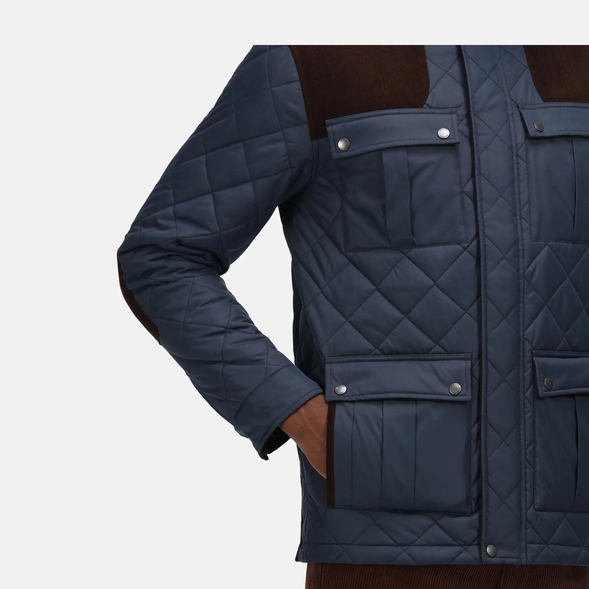 Mens Quilted Jacket (Navy) 7/7