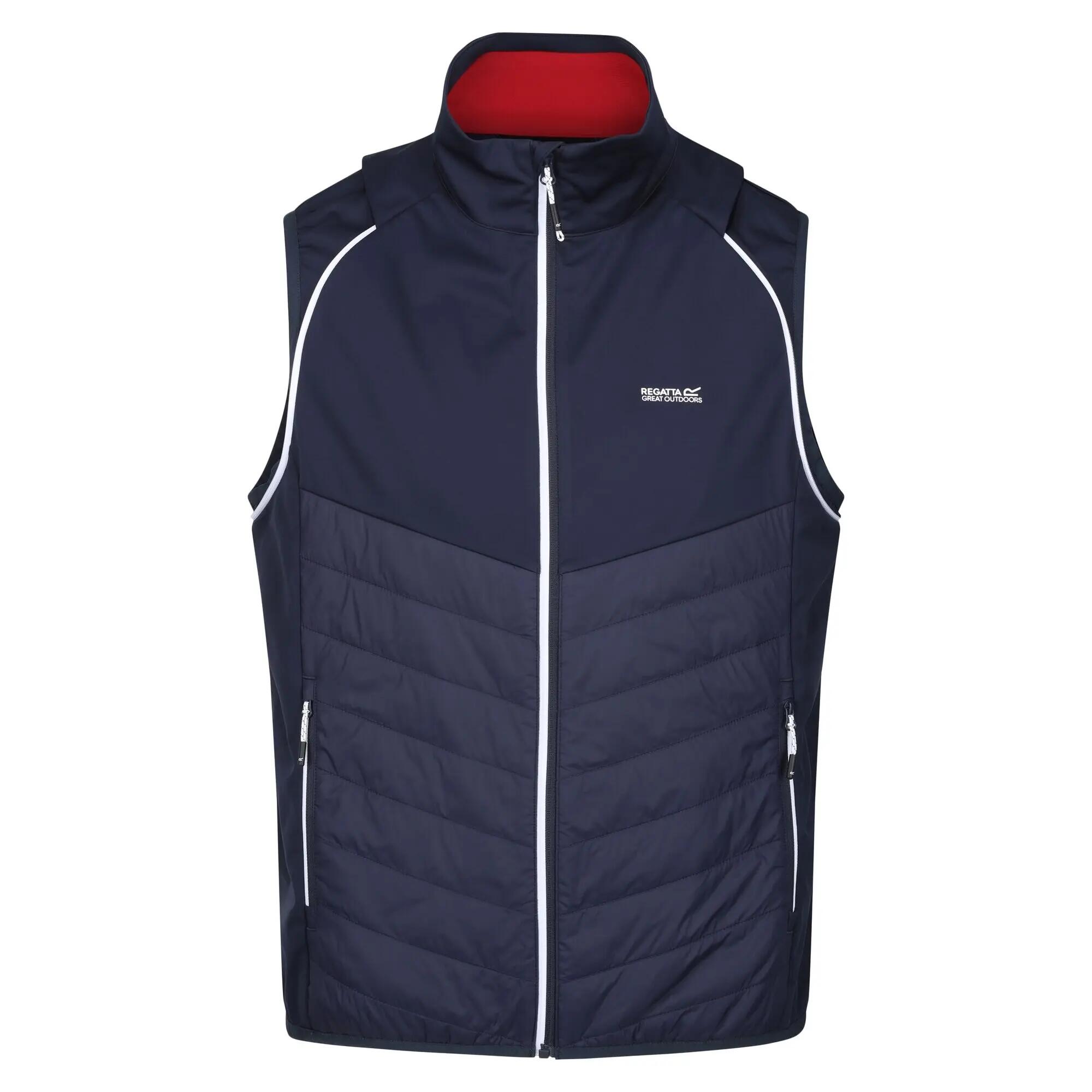 Heren Steren Hybride Zachte Shell Jas (Marine/gevaarlijk rood) 7/7