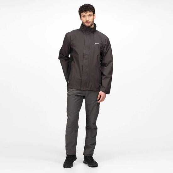 Great Outdoors Outdoorjacke Matt mit Kapuze, wasserfest Herren Asche/Schwarz