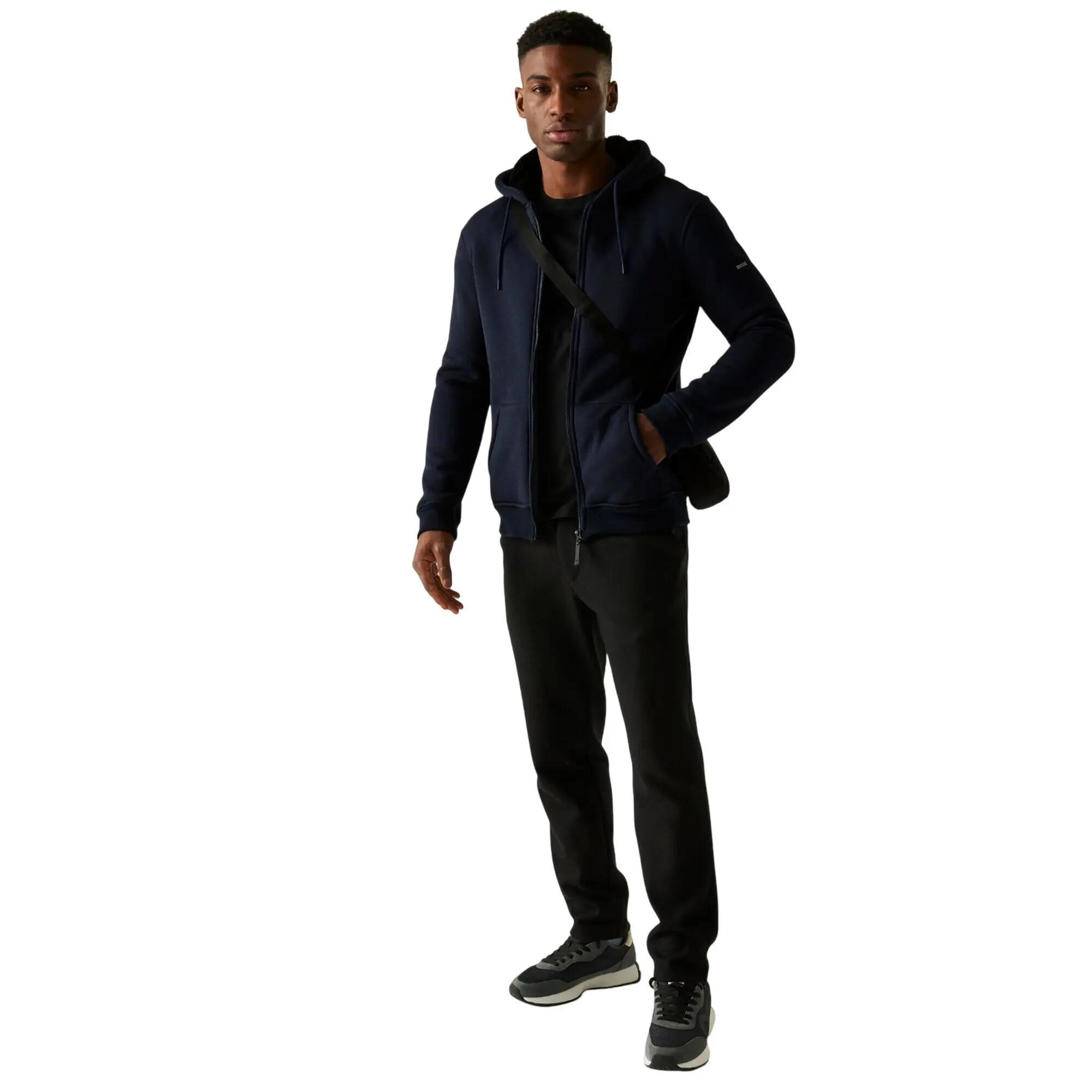 Mens Naddle Fleece Full Zip Hoodie (Navy/Black) 7/7