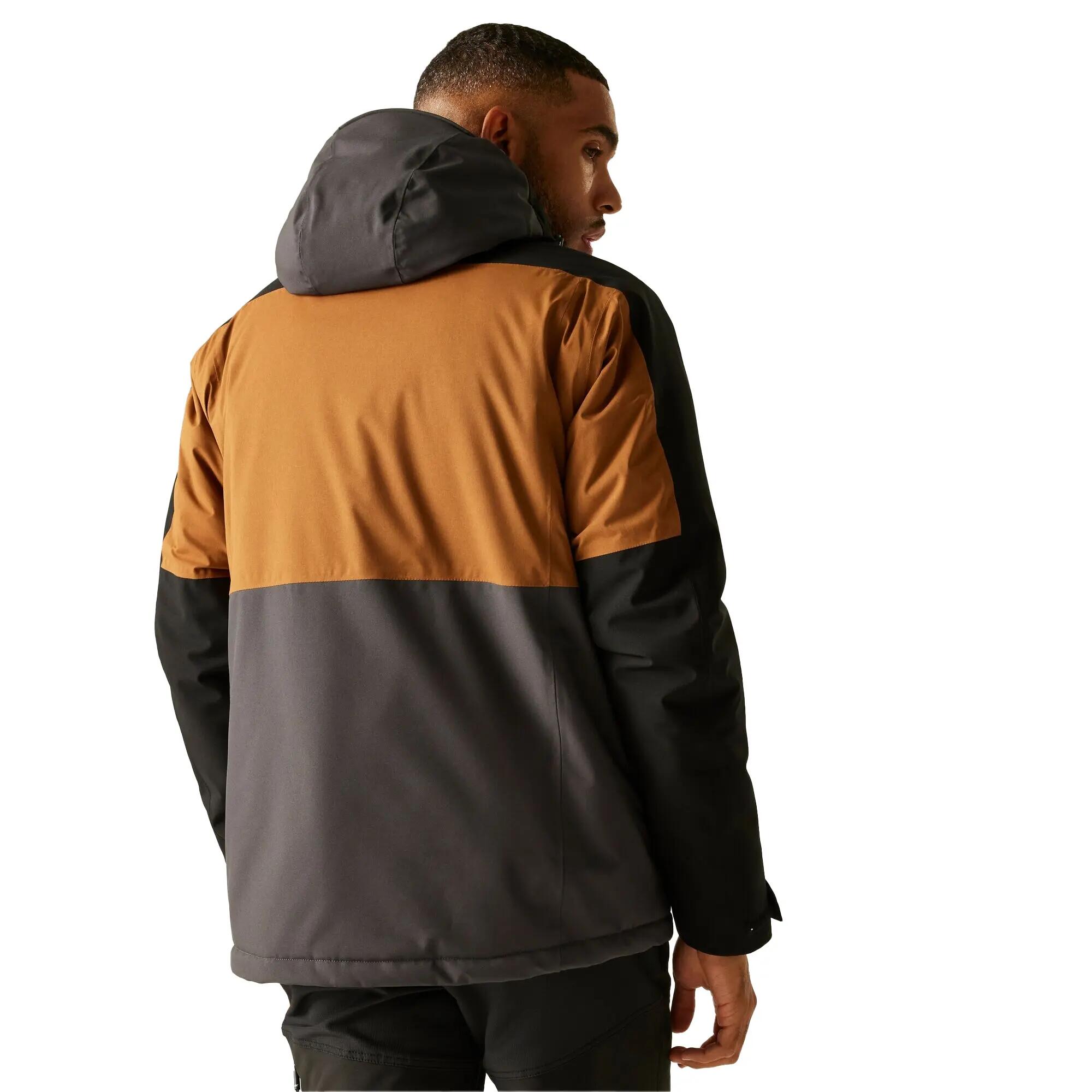 Giacca Impermeabile Uomo Regatta Maland Marrone Noce Nero Cenere 6/7