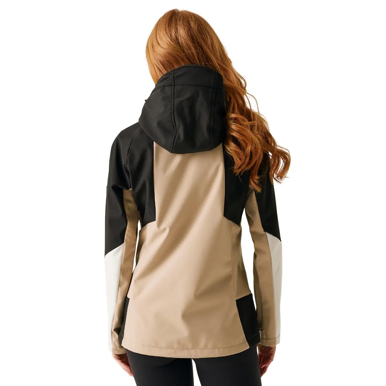 Dames Desoto X Soft Shell Jas (Zwart/Warme taupe) 6/6