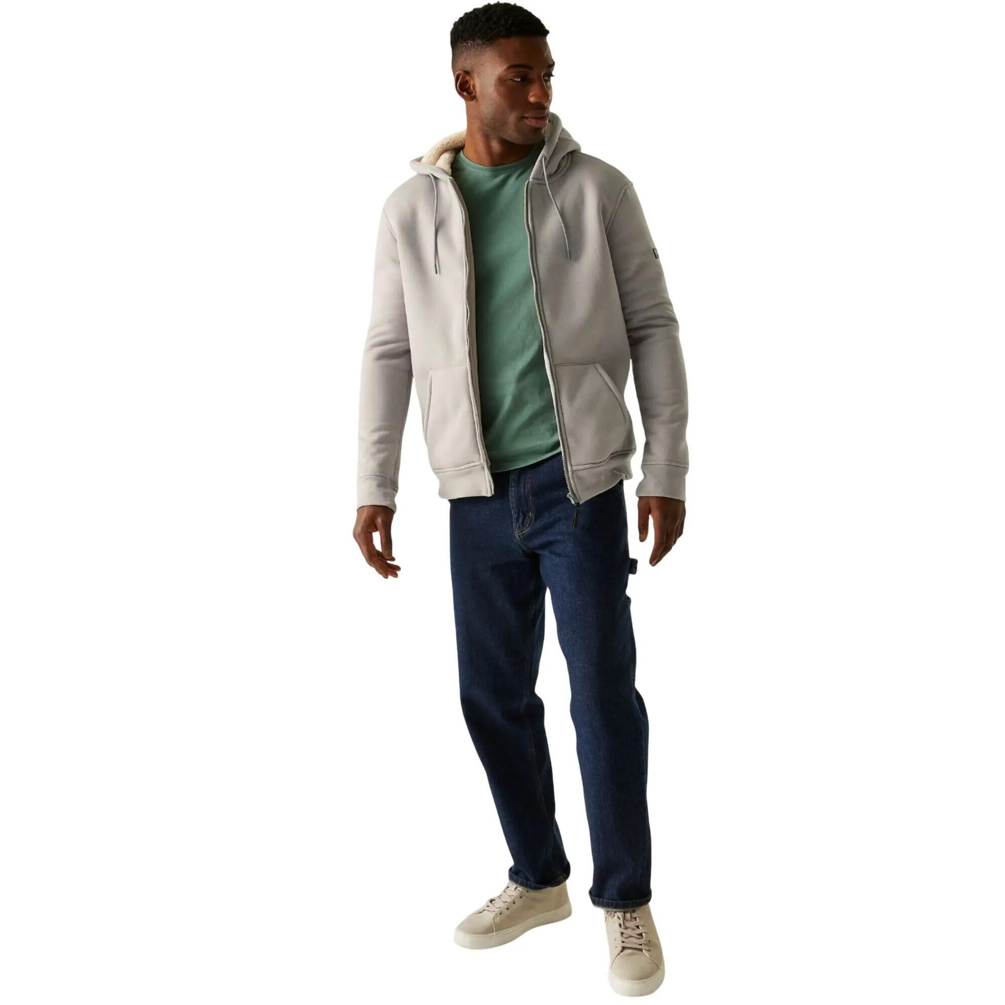 Mens Naddle Fleece Full Zip Hoodie (Grey Marl) 7/7