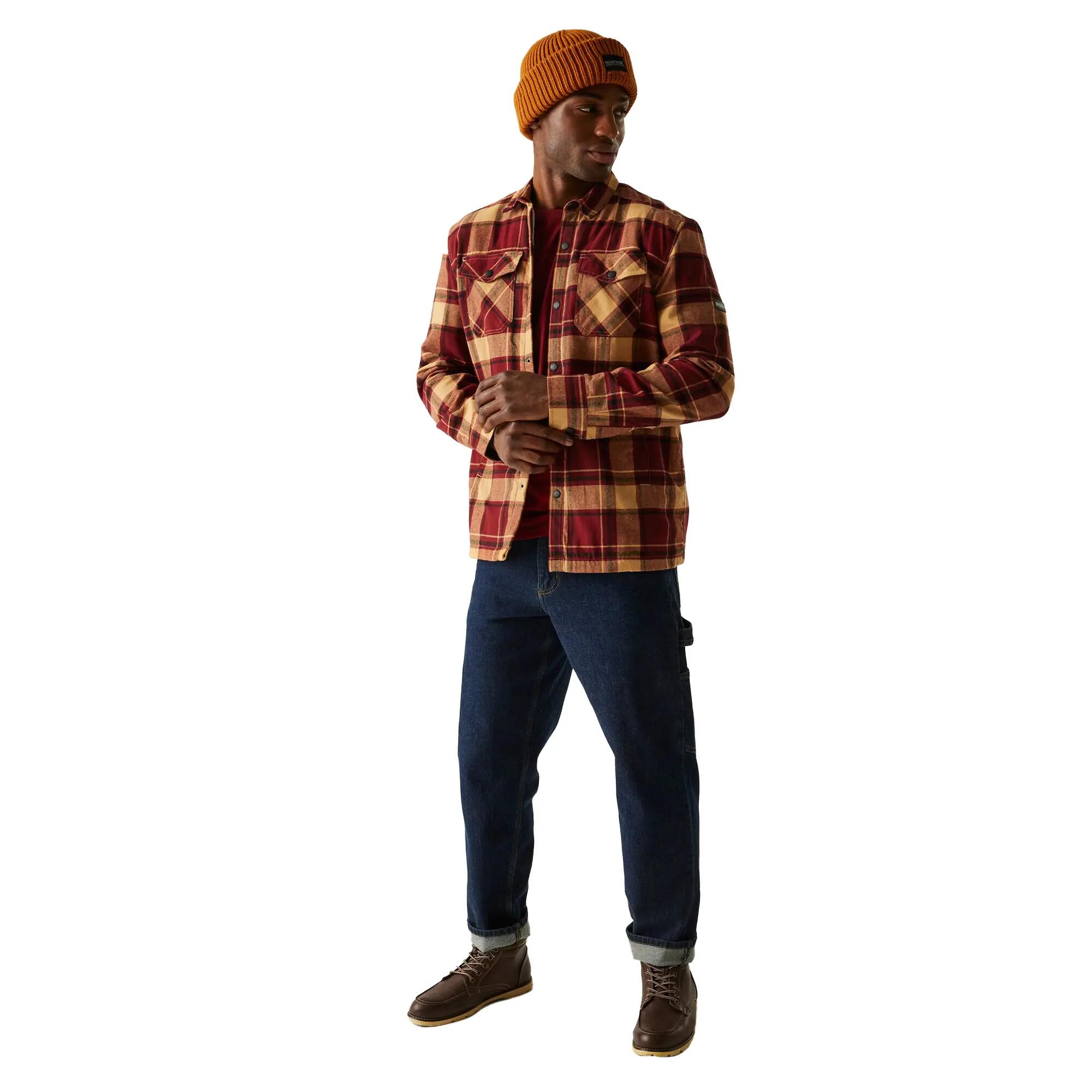 "Spennith" Hemdjacke für Herren Dunkles Weinrot/Helles Vanillegelb 6/6