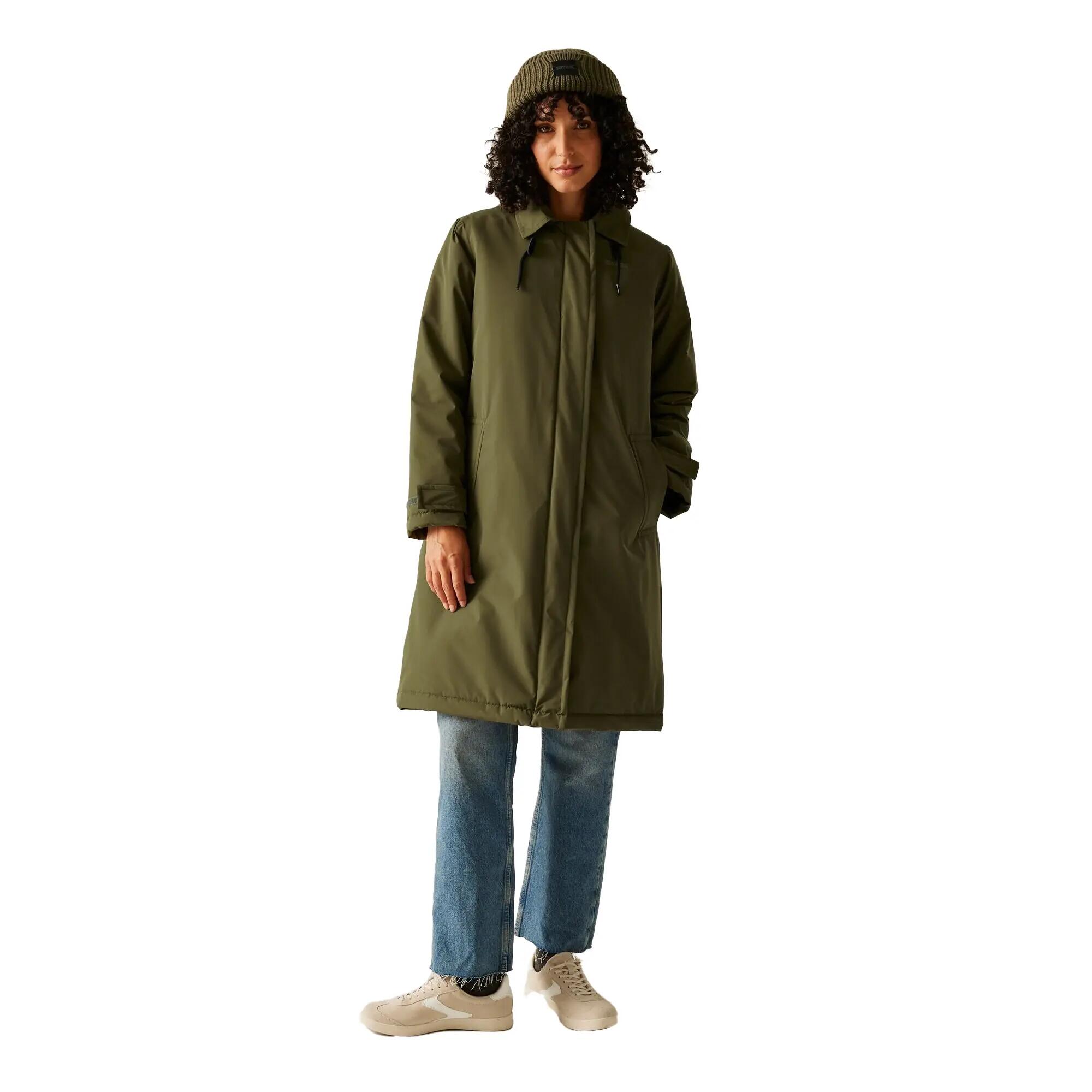 Casaco impermeável Orla Kiely Mac para senhora/senhora (Verde Militar / Verde 7/7