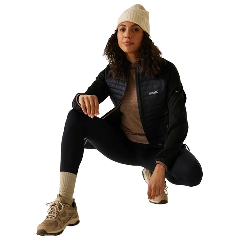 Giacca Ibrida Donna Regatta Clumber Moka Nero 6/7