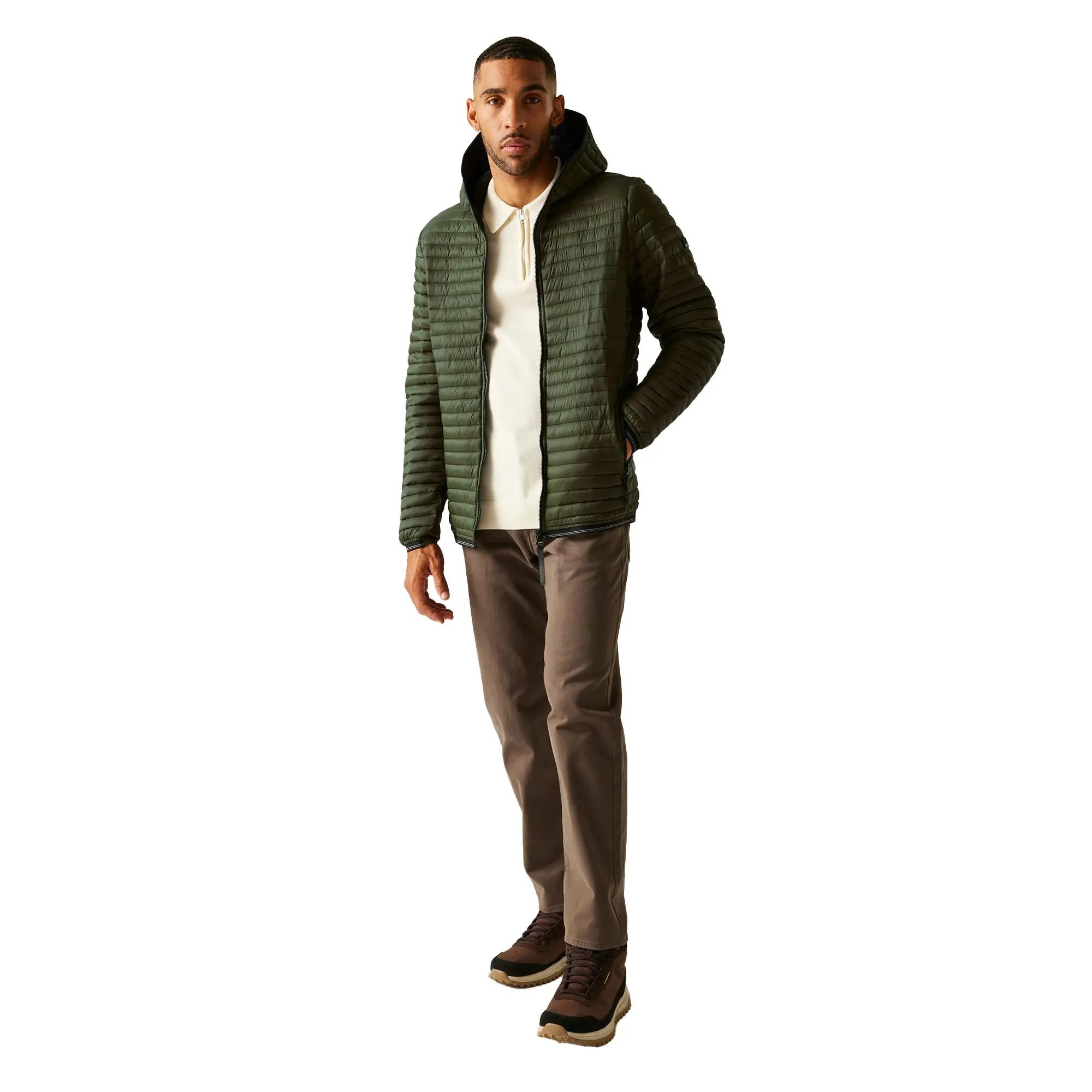 Casaco acolchoado Rigain para homem (Verde Azeitona Noite / Preto) 6/6