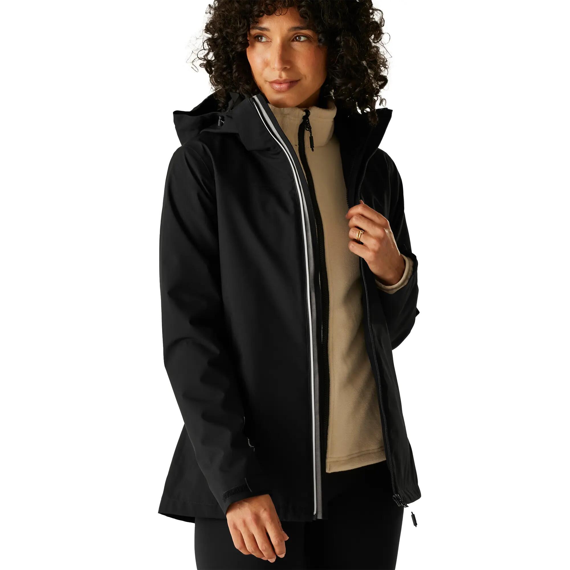 Dames Coriver 3 in 1 Waterdichte Jas (Zwart/Perfectly Pale) 6/6