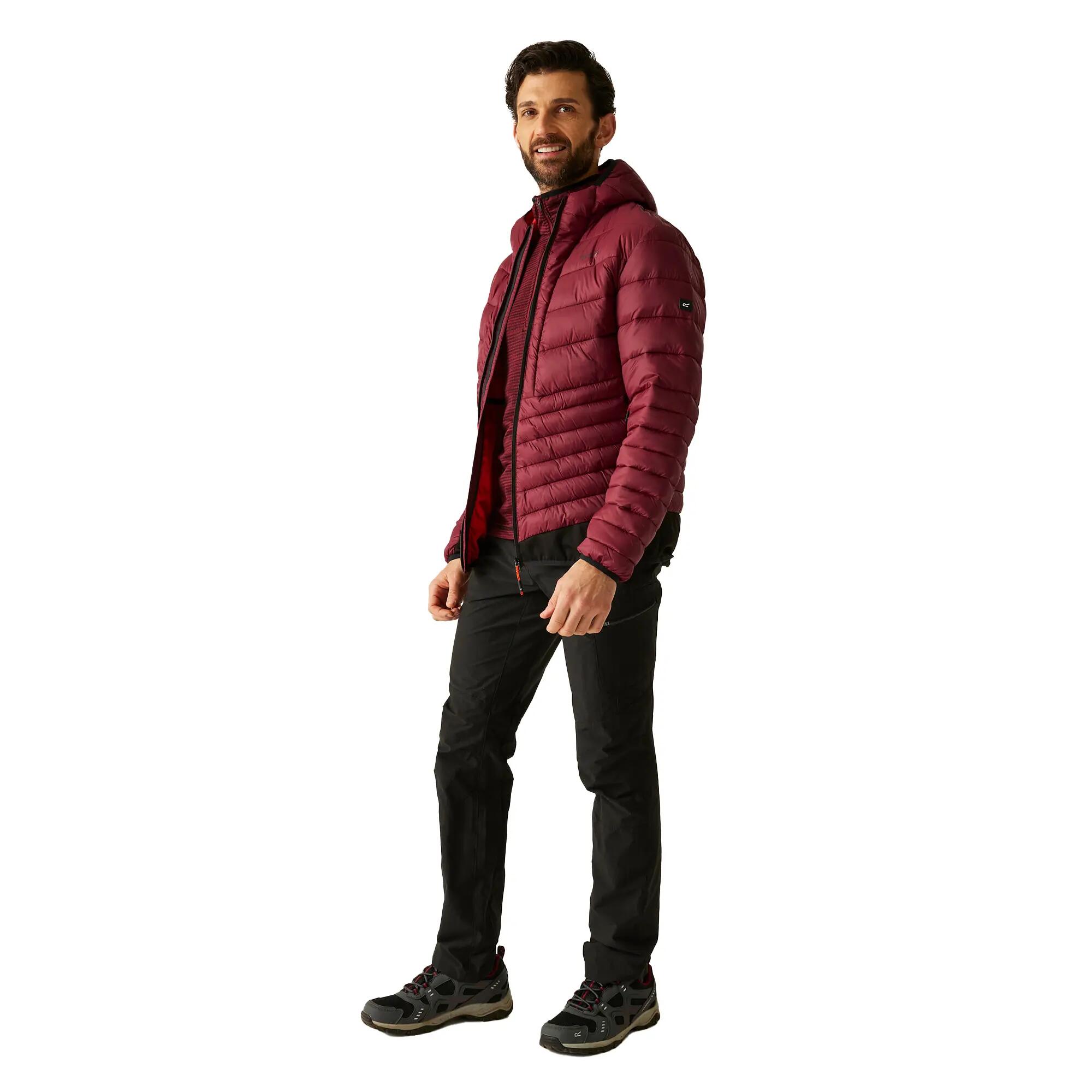 Chaqueta Híbrida Leedre para Hombre Burdeos Oscuro, Negro 6/6