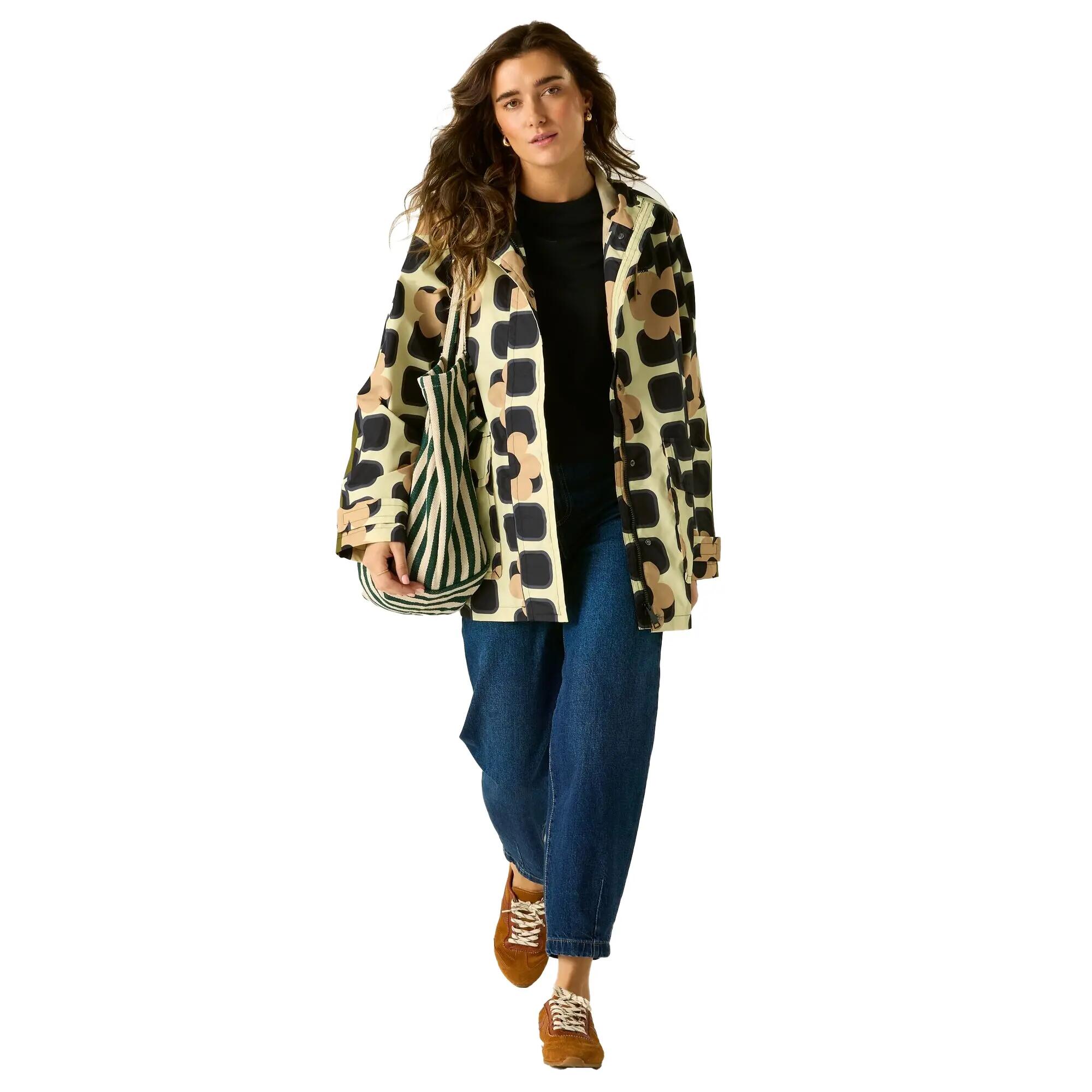 Giacca Impermeabile Fiore Quadrato Gigante Media Lunghezza Donna Regatta Orla 7/7