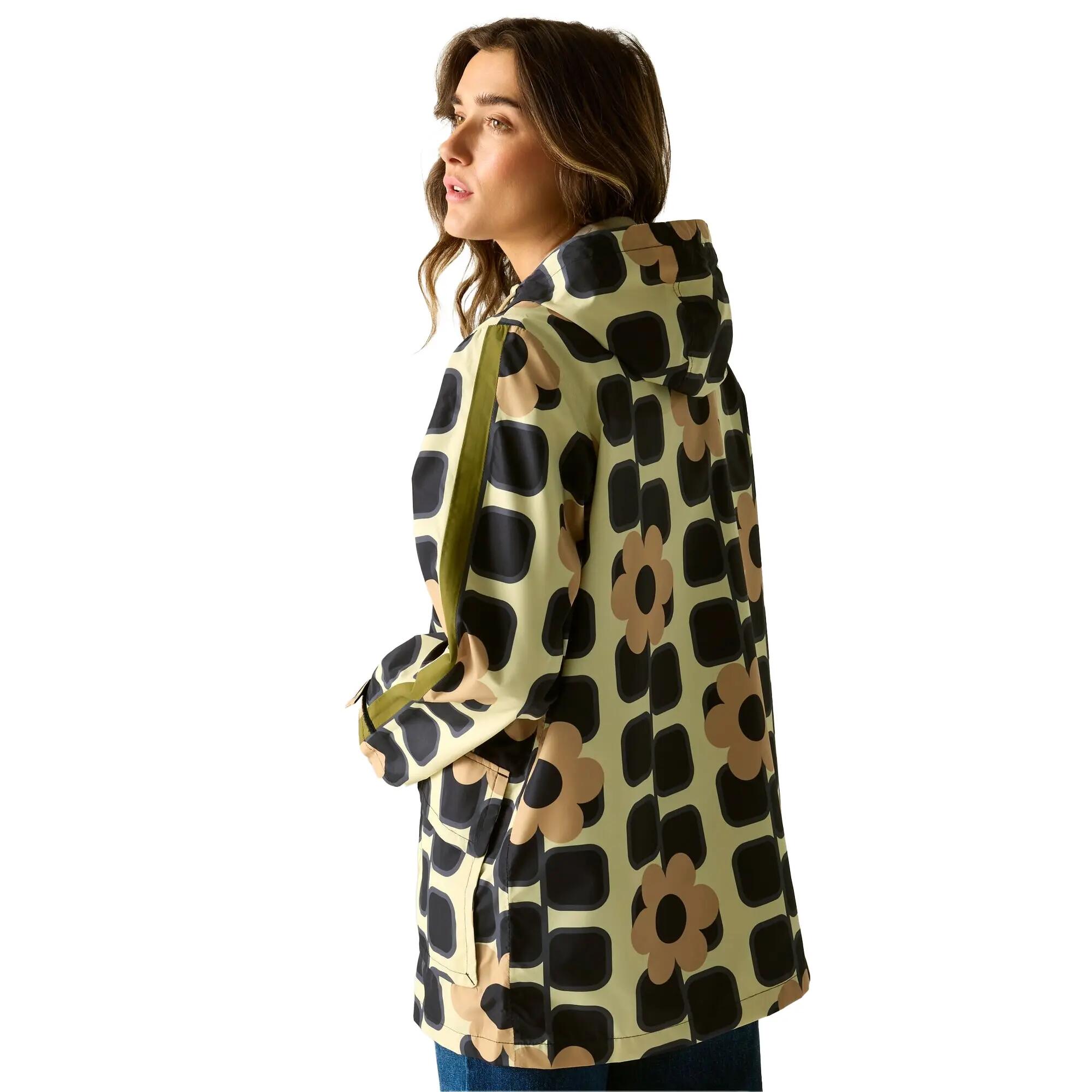 Giacca Impermeabile Fiore Quadrato Gigante Media Lunghezza Donna Regatta Orla 6/7