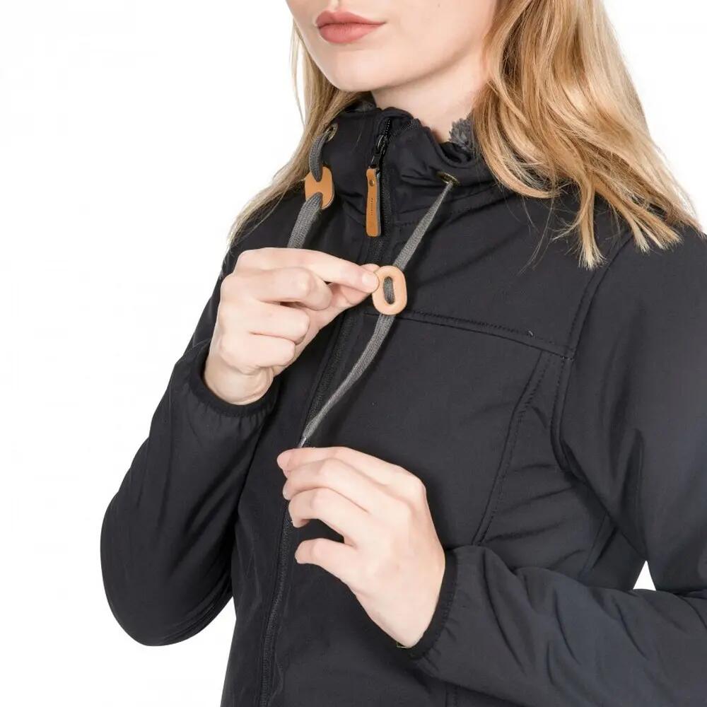Giacca Lunga Impermeabile Cappuccio Donna Trespass Kristen Nero 7/7
