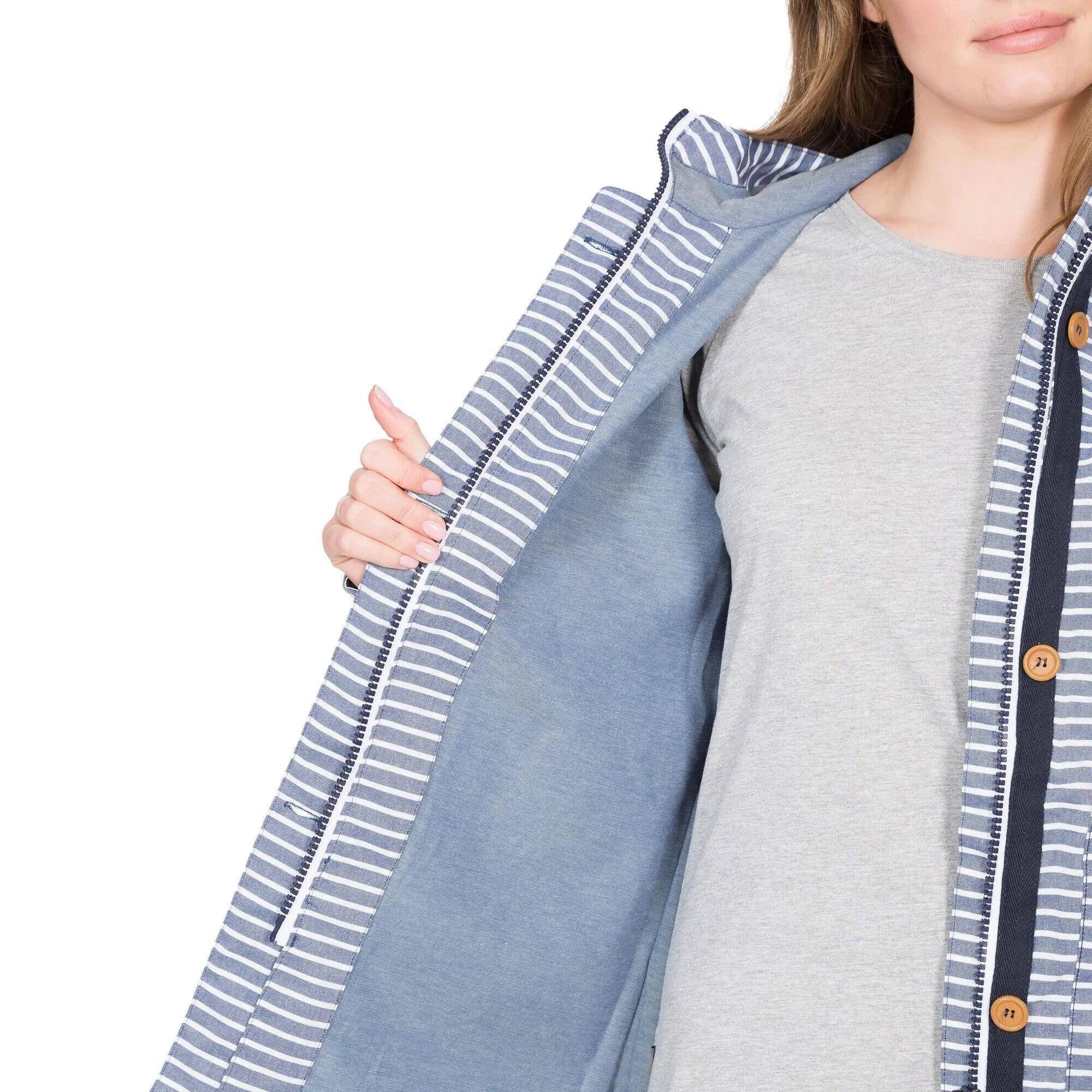 Regenjacke Offshore mit Kapuze, wasserfest Damen Marineblau gestreift 7/7
