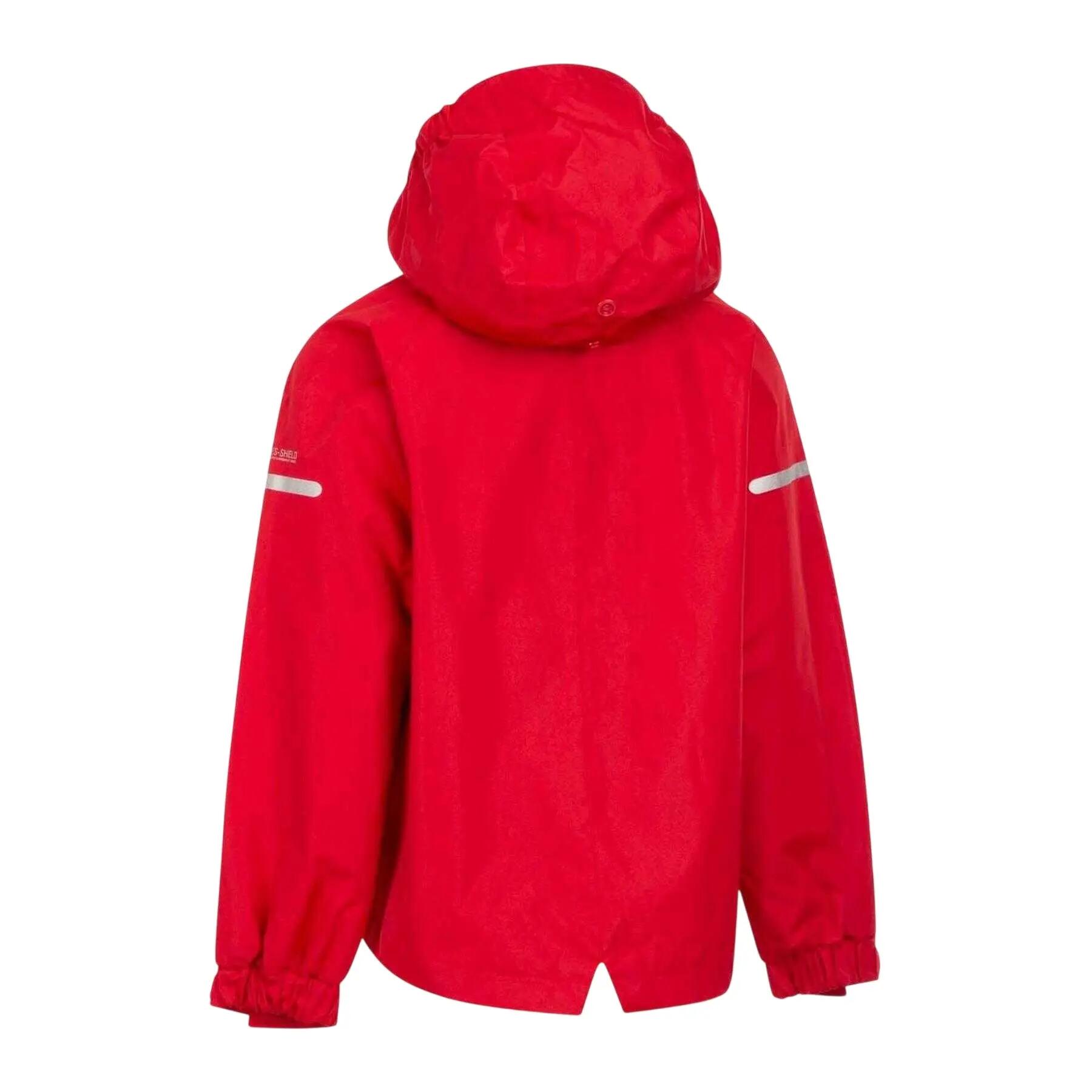 Veste Imperméable À Capuche Amovible Motif/style Détail Réfléchissant Enfant 3/4