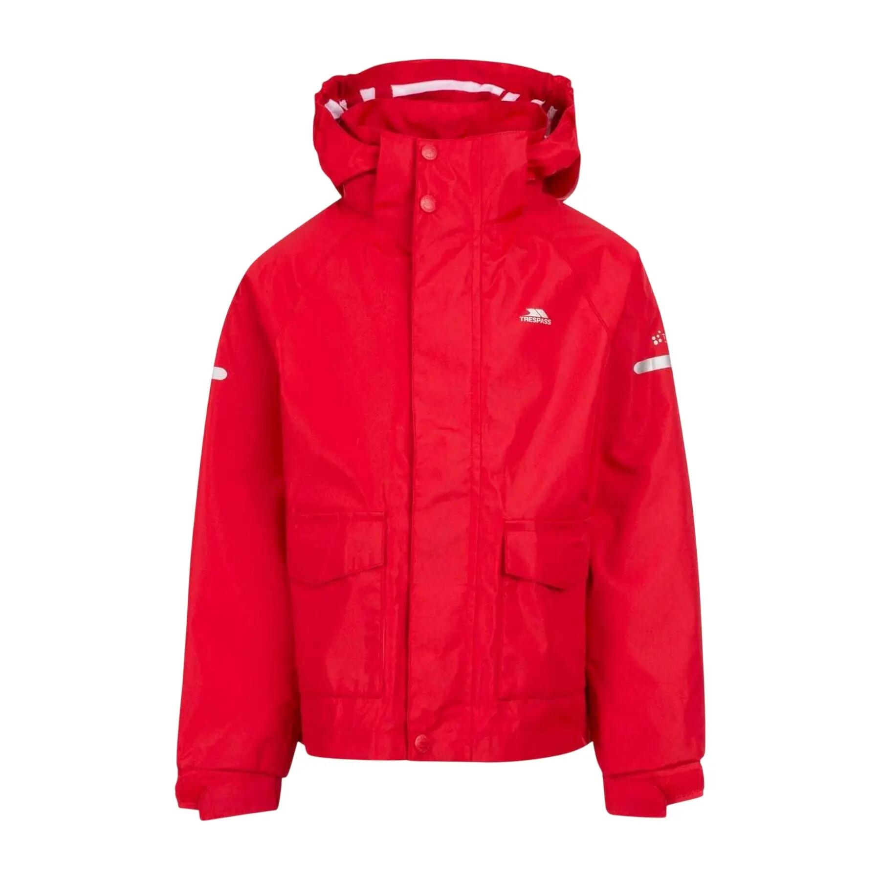 Veste Imperméable À Capuche Amovible Motif/style Détail Réfléchissant Enfant 2/4
