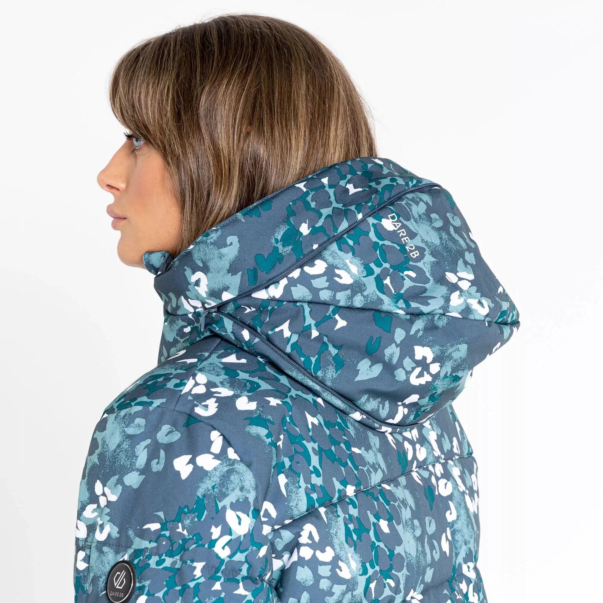 Giacca Da Sci Stampa Animale Con Cappuccio Donna Dare 2B Verdict Canton Green 7/7