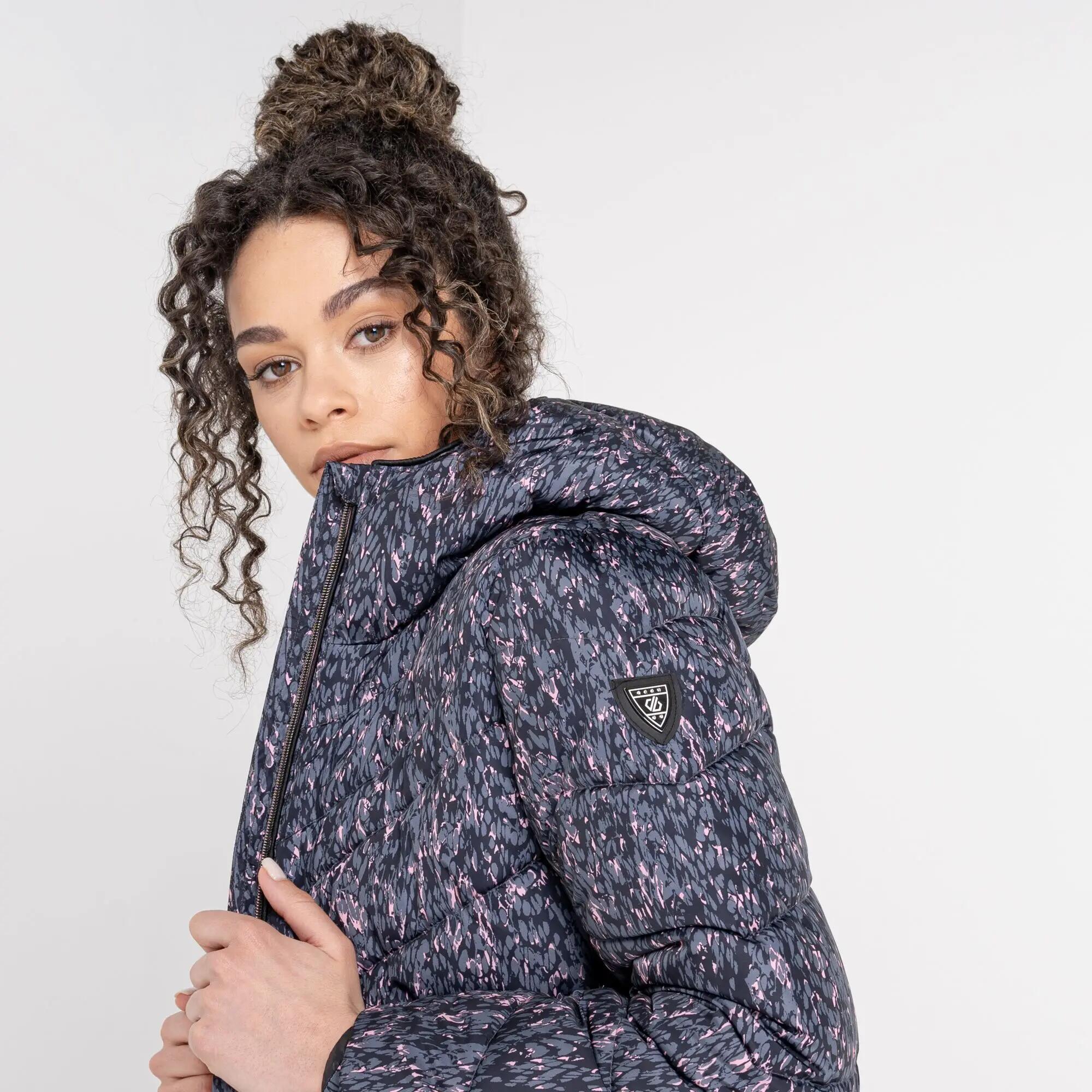 Womens/Ladies Reputable Embellished Padded Jacket (Powder Pink Wave) 7/7