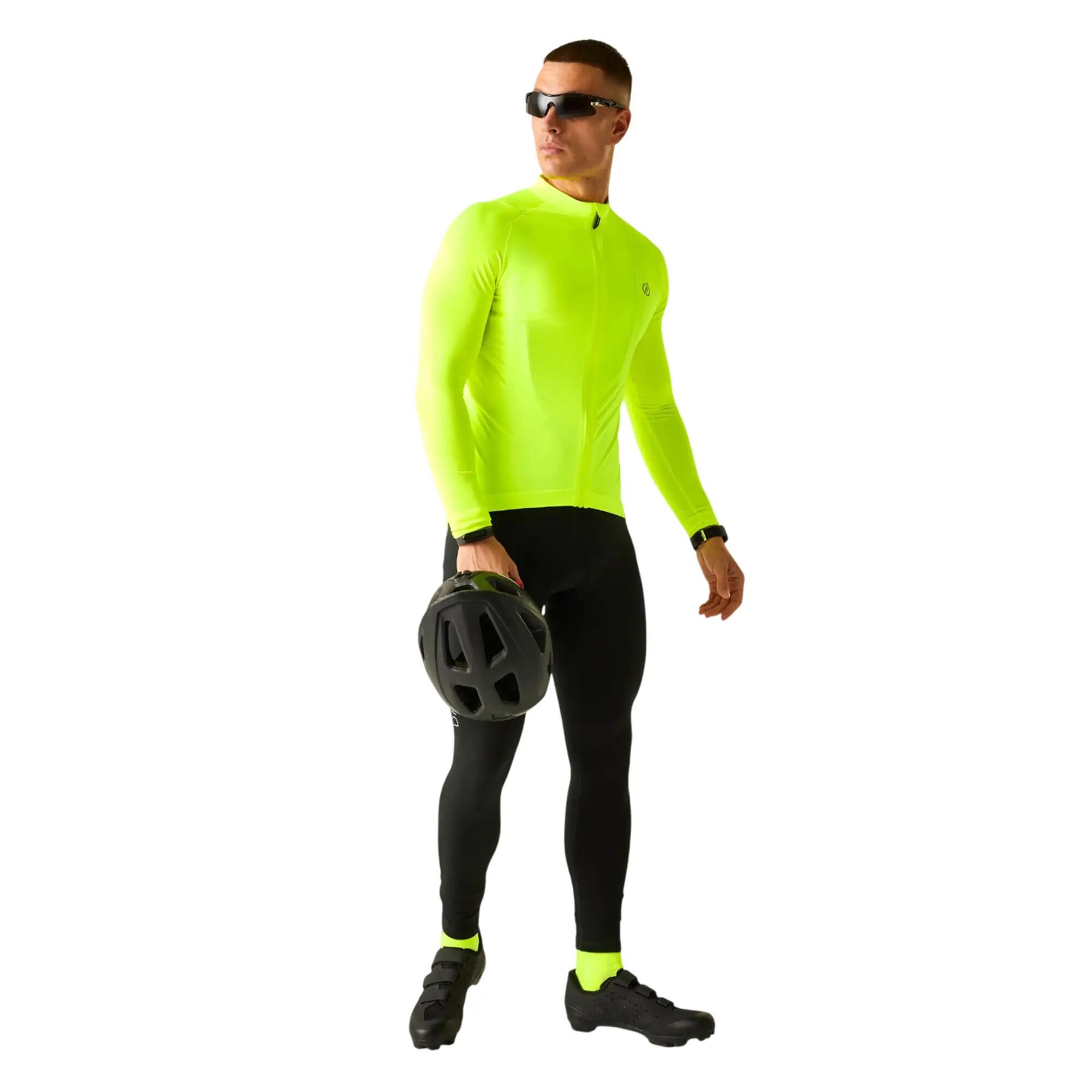 Maillot De Cyclisme Manches Longues LIGHTNING Homme (Jaune Fluo) 6/6
