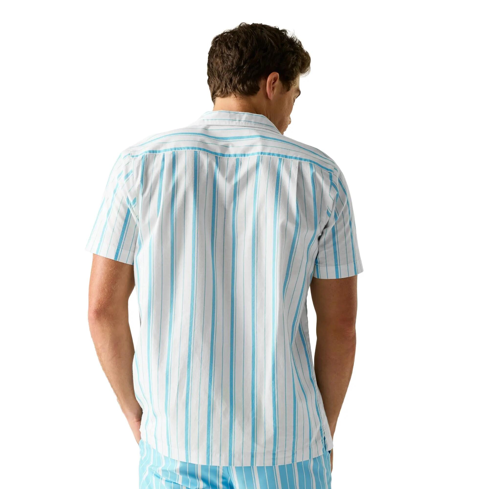 Camicia Uomo Regatta Hadlin Bianco Blu Nordico 6/6