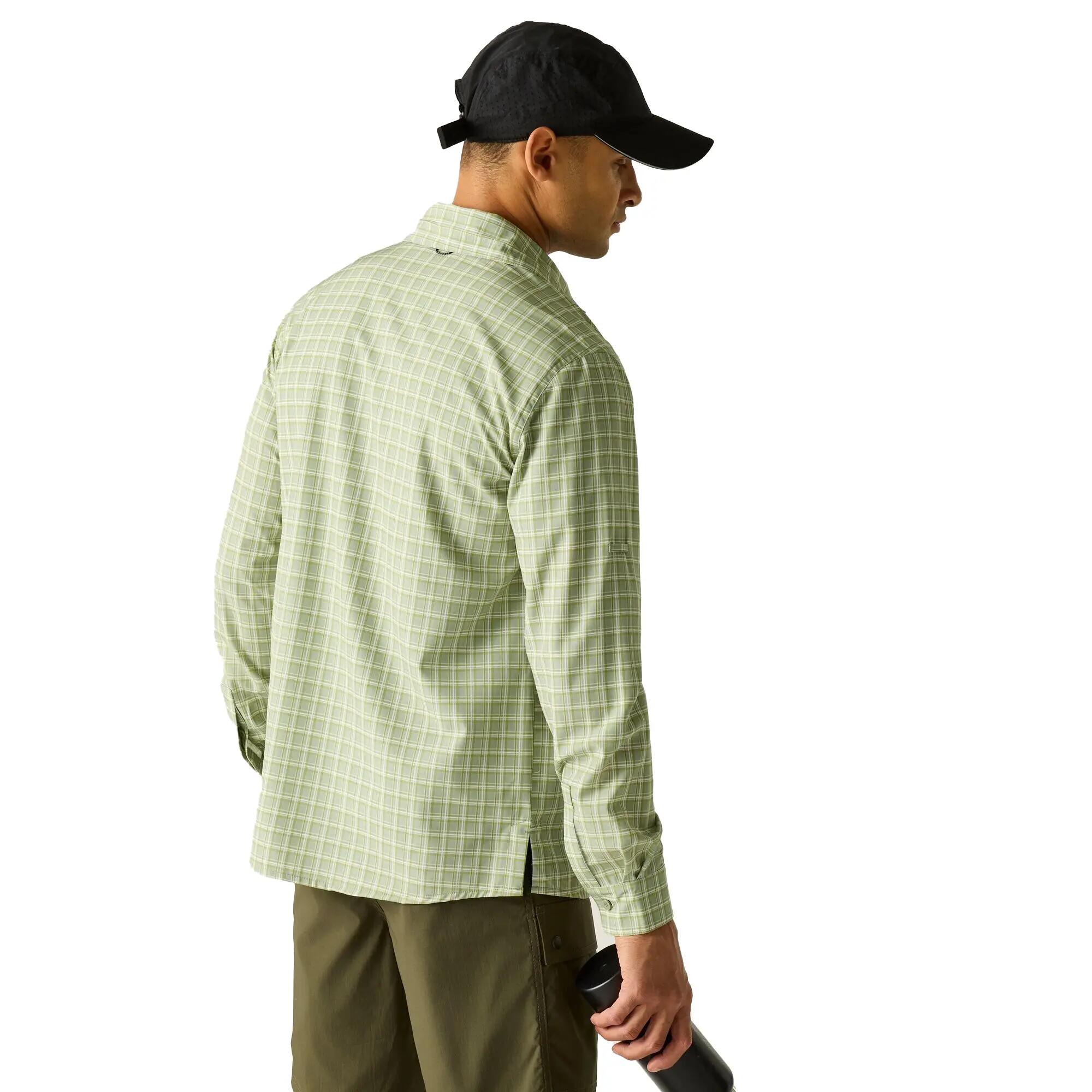 Camisola de viagem axadrezada repelente de insectos para homem (Sálvia clara) 6/6