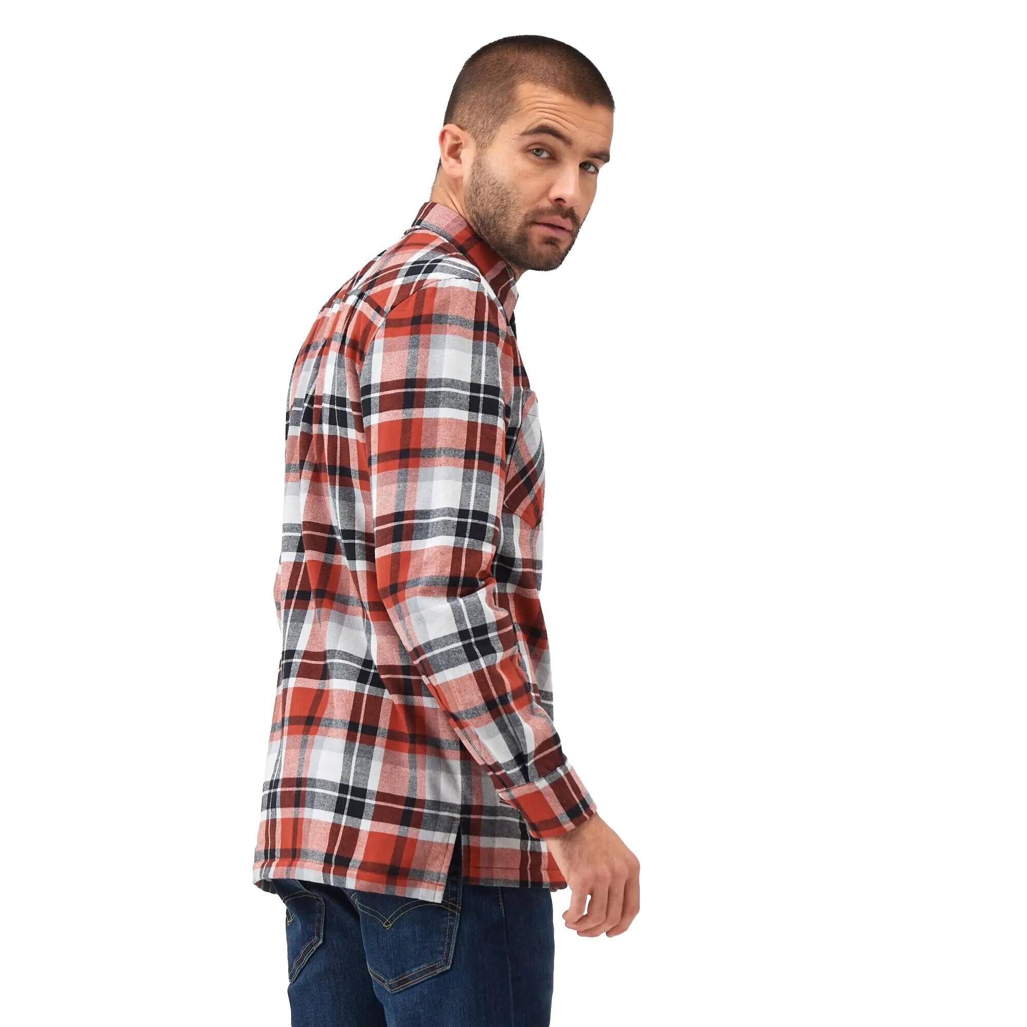 Camisa Thamos Cuadro de Manga Larga para Hombre Henna Quemada, Gris Tormenta 6/6