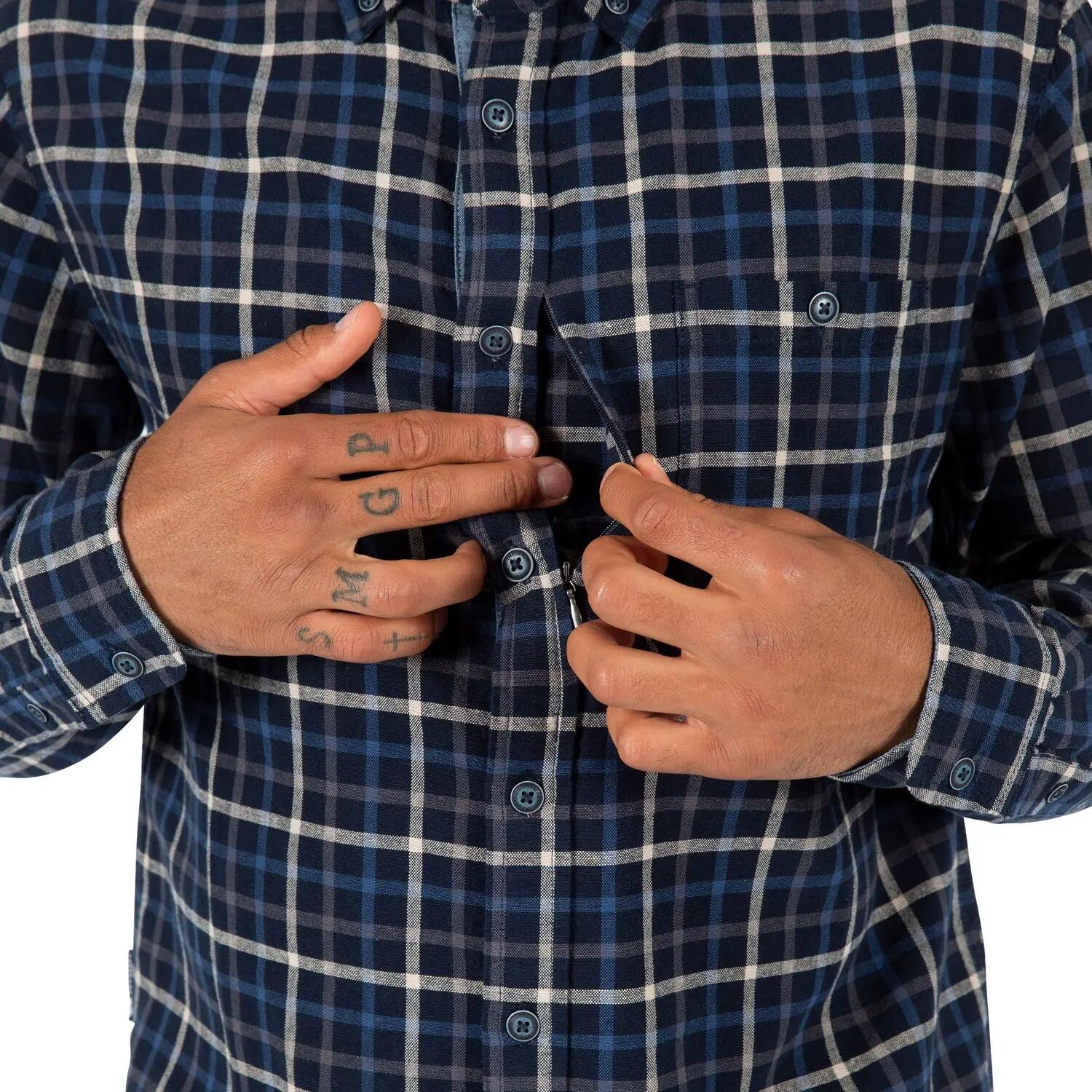 Chemise Motif/style À Carreaux WITHNELL Homme (Bleu) 7/7